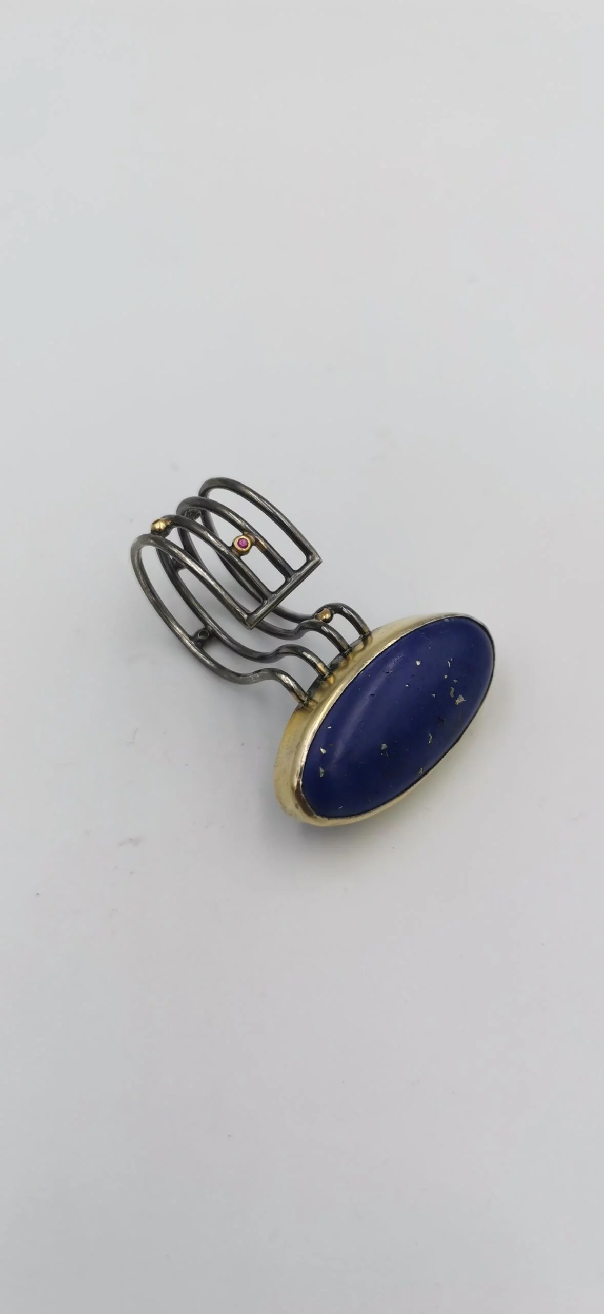 S197 / Silver lapis lazuli ring - Image 2