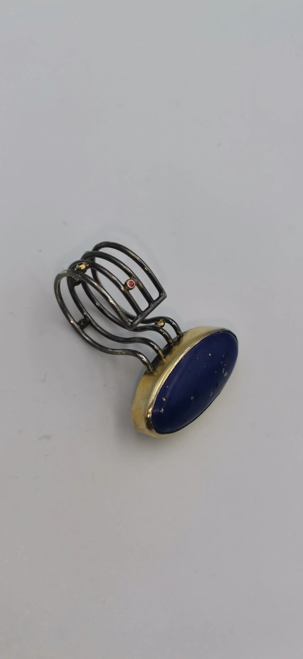 S197 / Silver lapis lazuli ring - Image 4