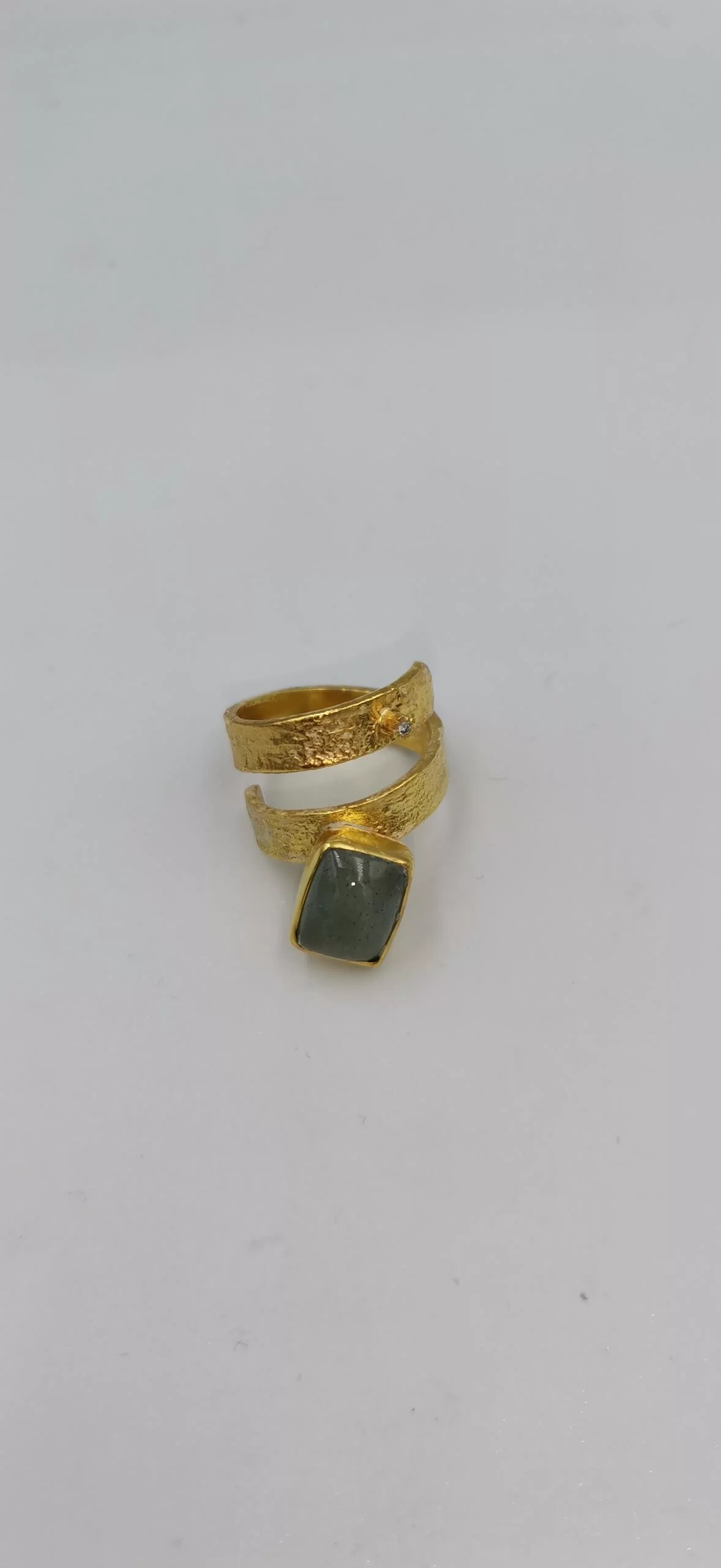 S321 / Silver aqua marine and brilliant ring - Image 2