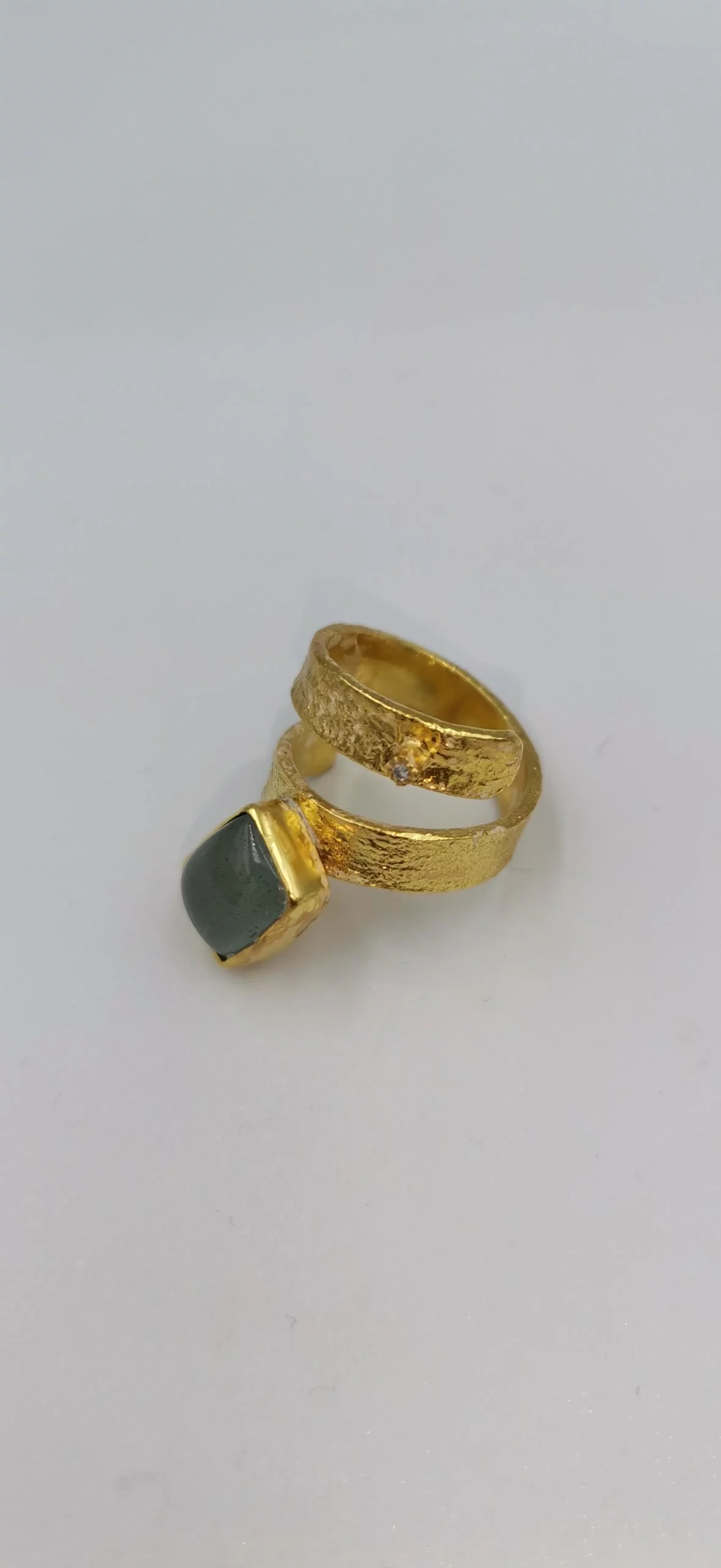 S321 / Silver aqua marine and brilliant ring - Image 3