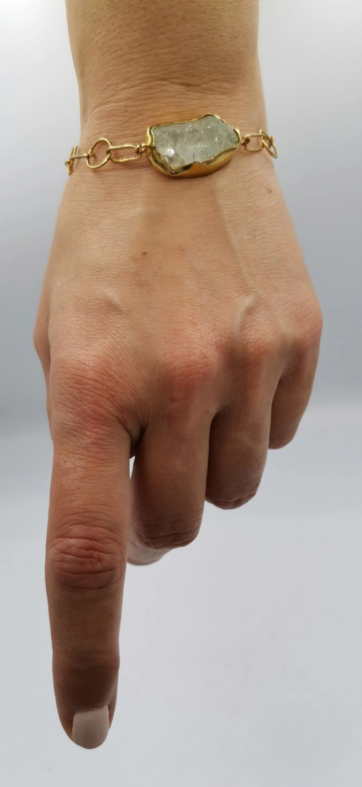 S449 / Silver aqua marine bracelet - Image 1