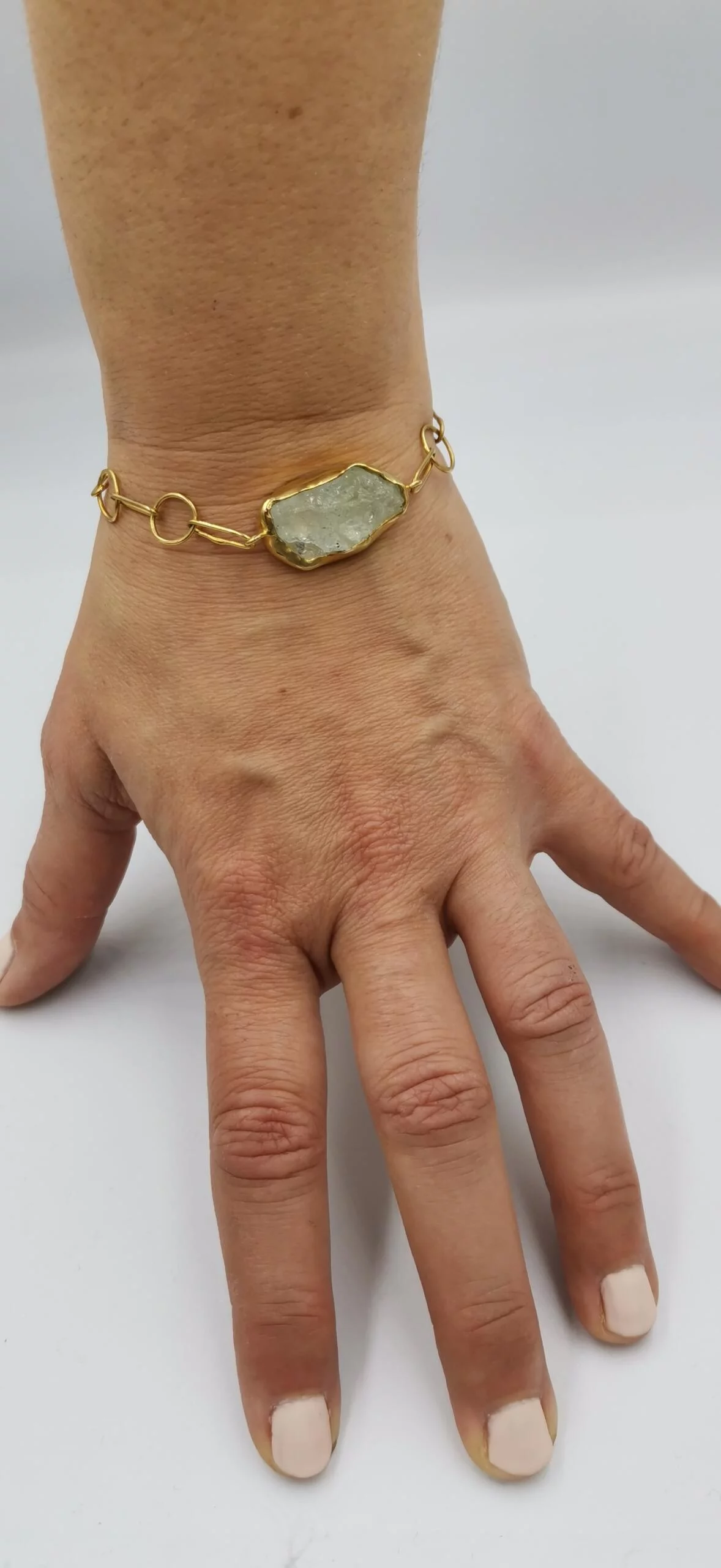 S449 / Silver aqua marine bracelet - Image 4