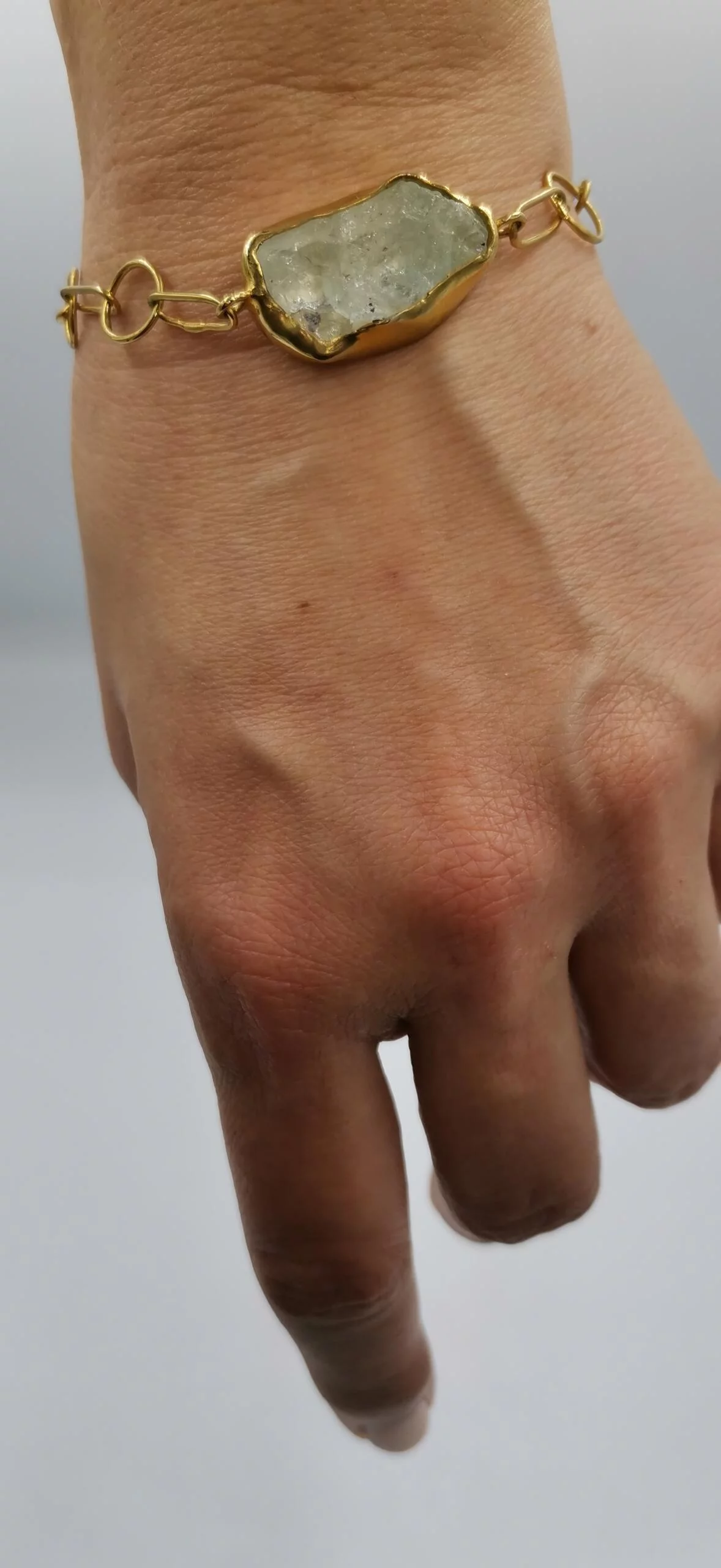 S449 / Silver aqua marine bracelet - Image 5