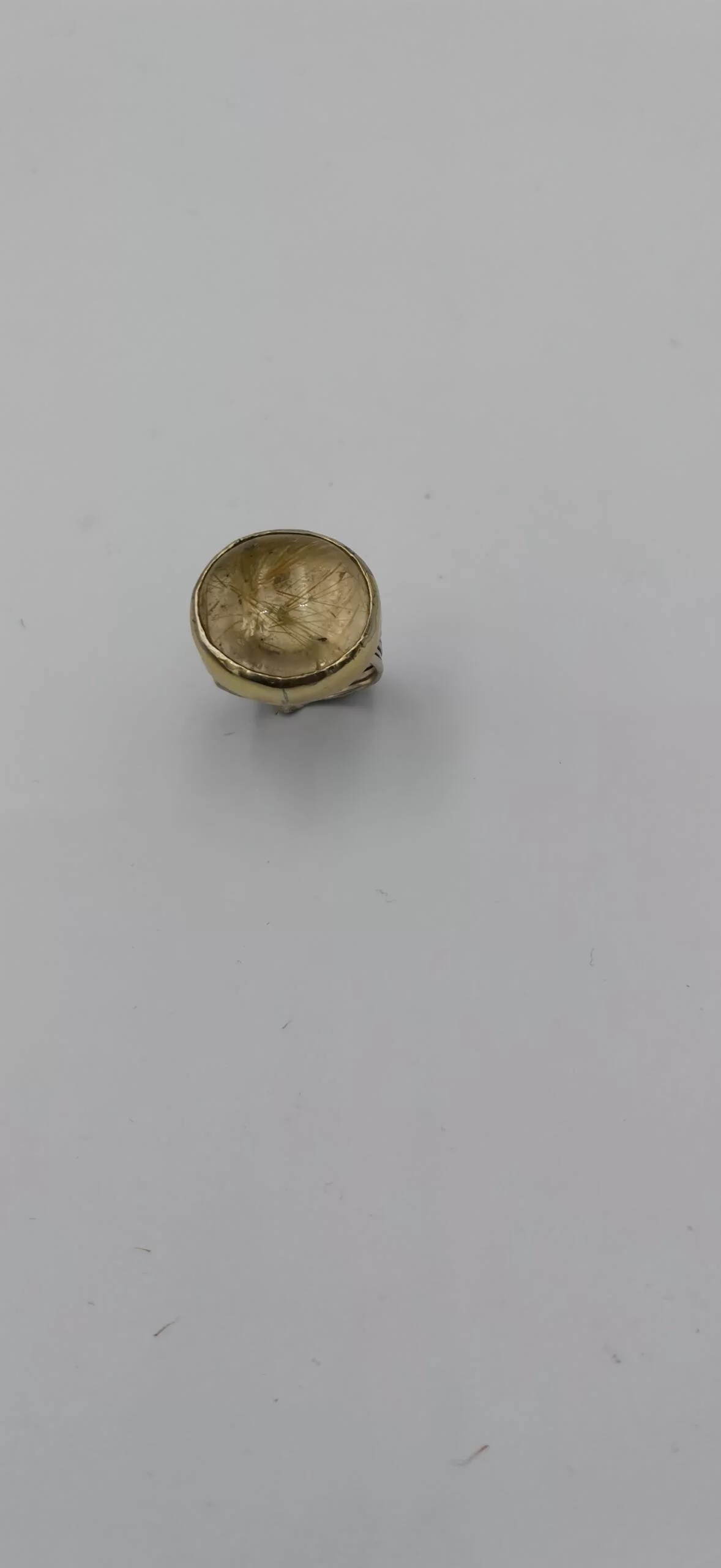 SG009 / Gold K18 and silver rutilated quarz ring - Image 4