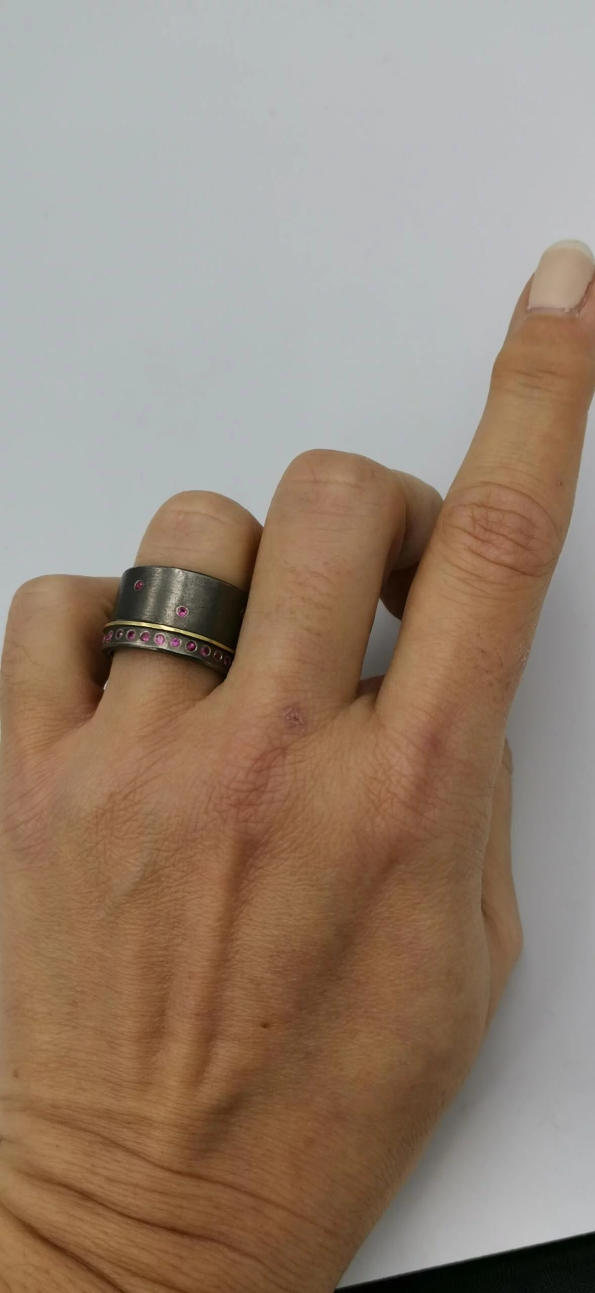 SG012 / Gold K18 and silver ruby ring - Image 1