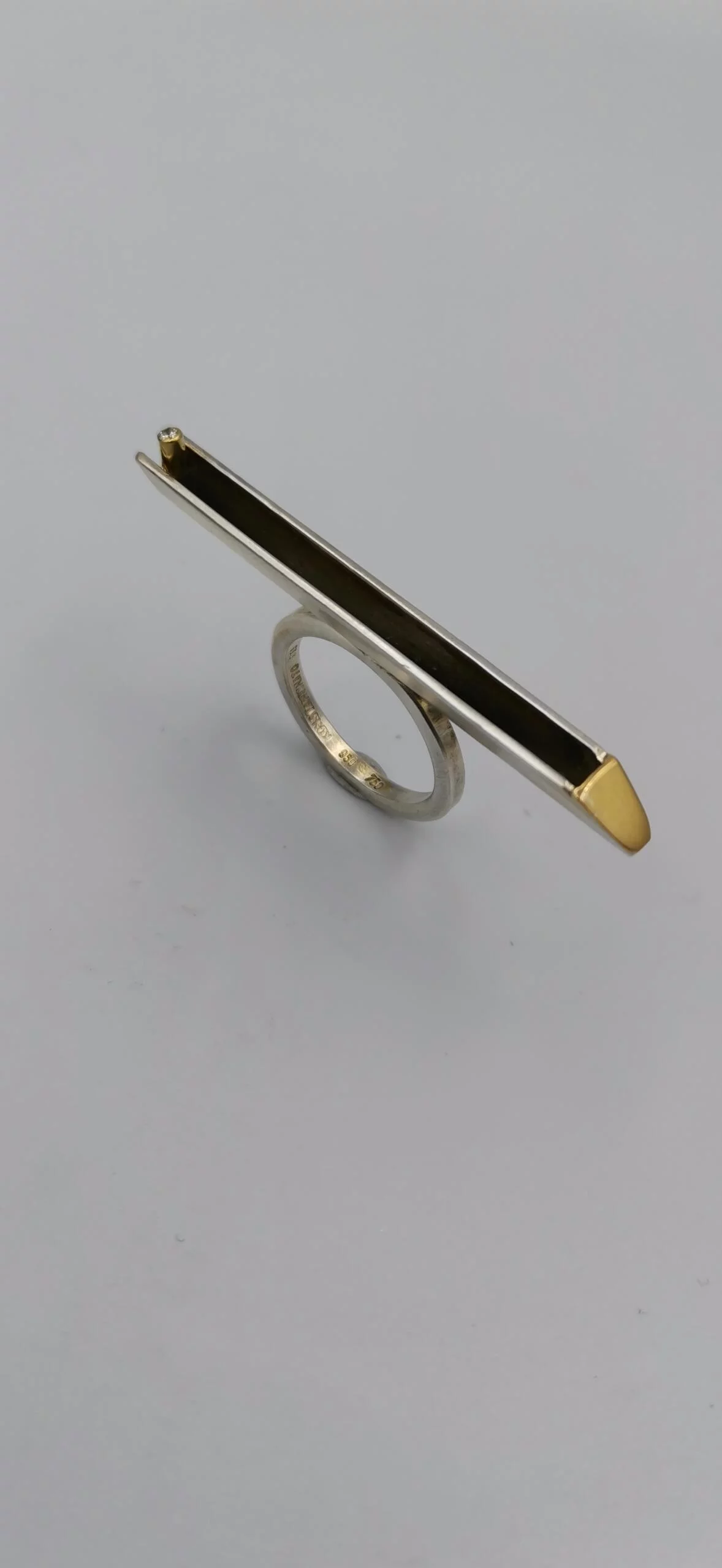 SG035 / Gold K18 and silver brilliant ring - Image 4