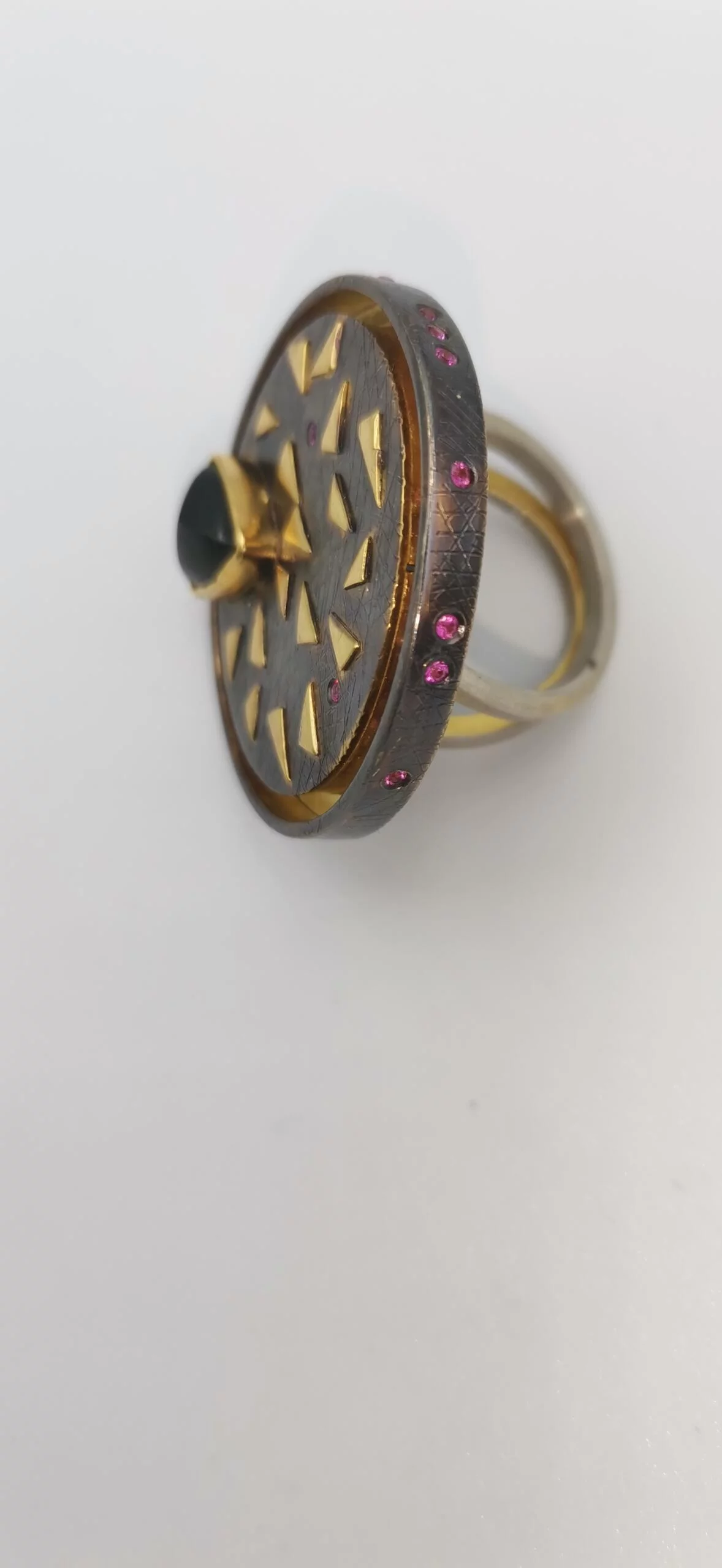SG060 / Gold K18 and silver tourmaline,rubies ring - Image 7