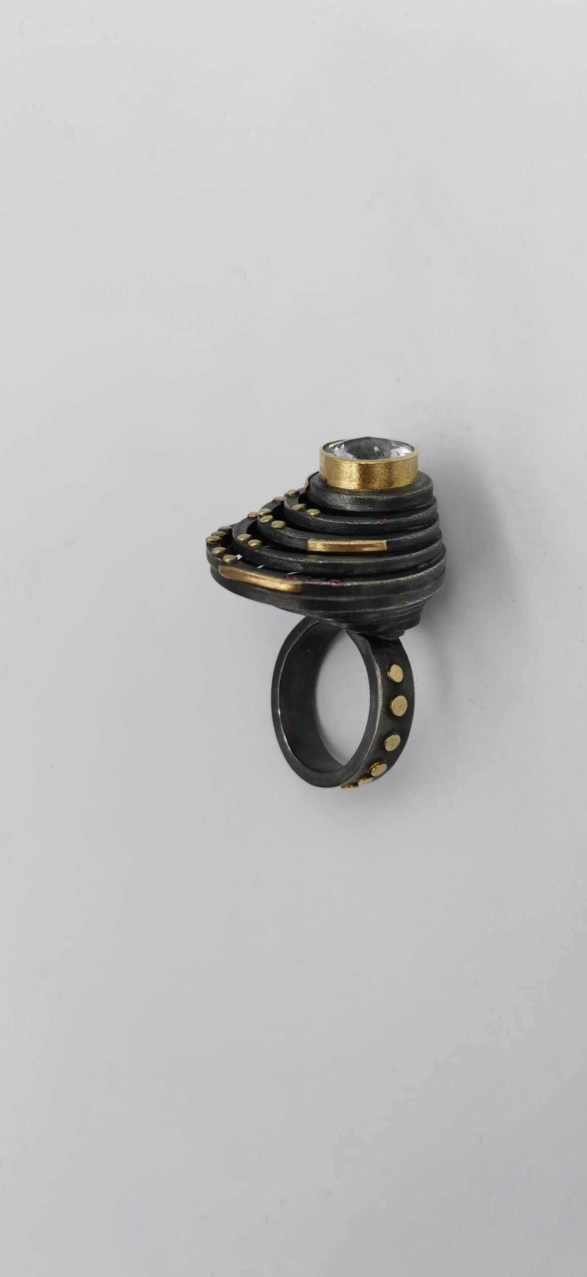 SG061 / Gold K18 and silver aqua marine ring - Image 2