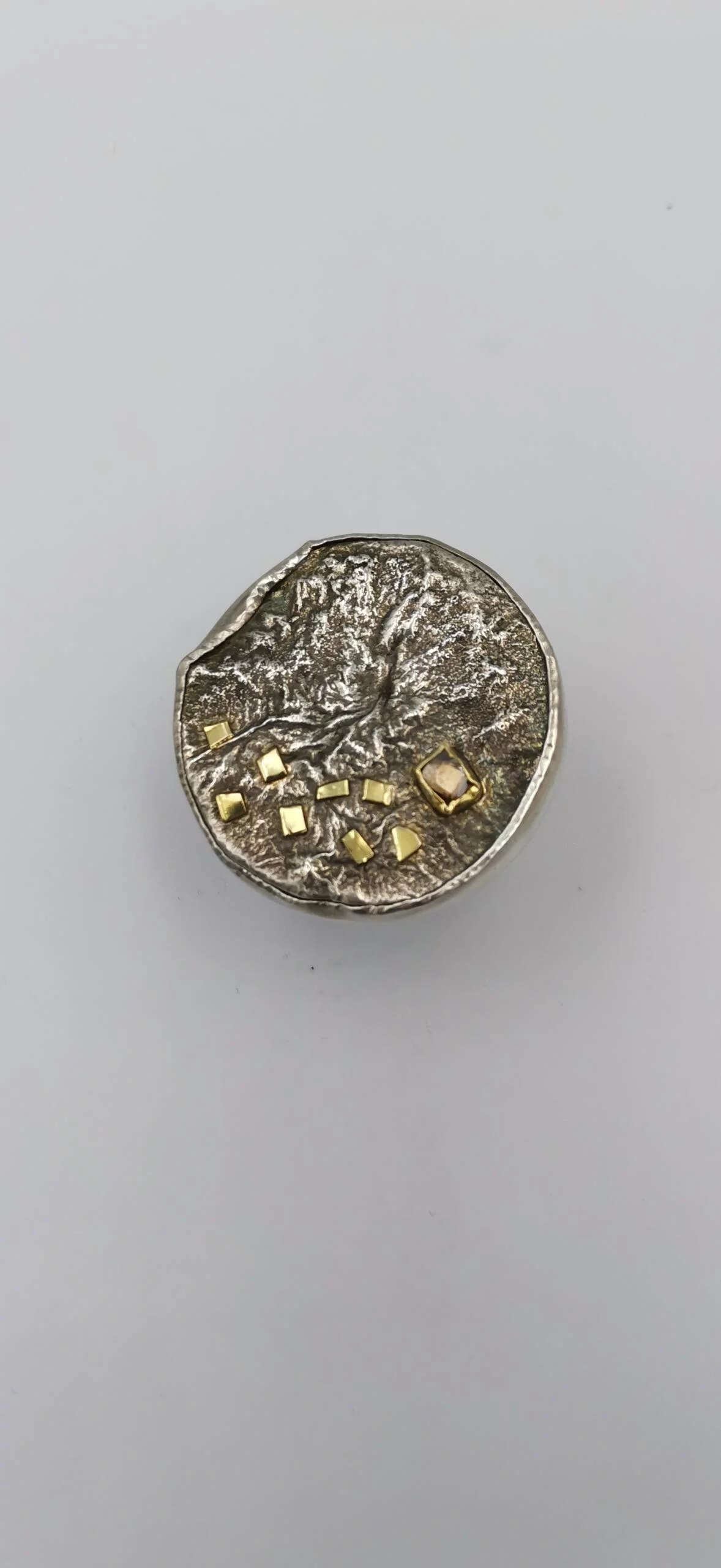 SG081 / Gold K18 and silver rose cut diamond ring - Image 7