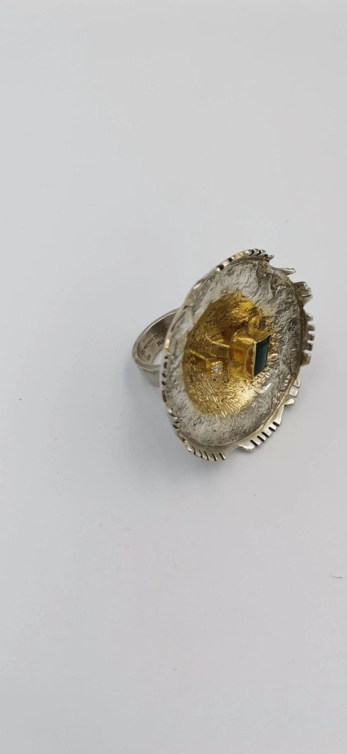 SG086 / Gold K18 and silver tourmaline,brilliant ring - Image 4