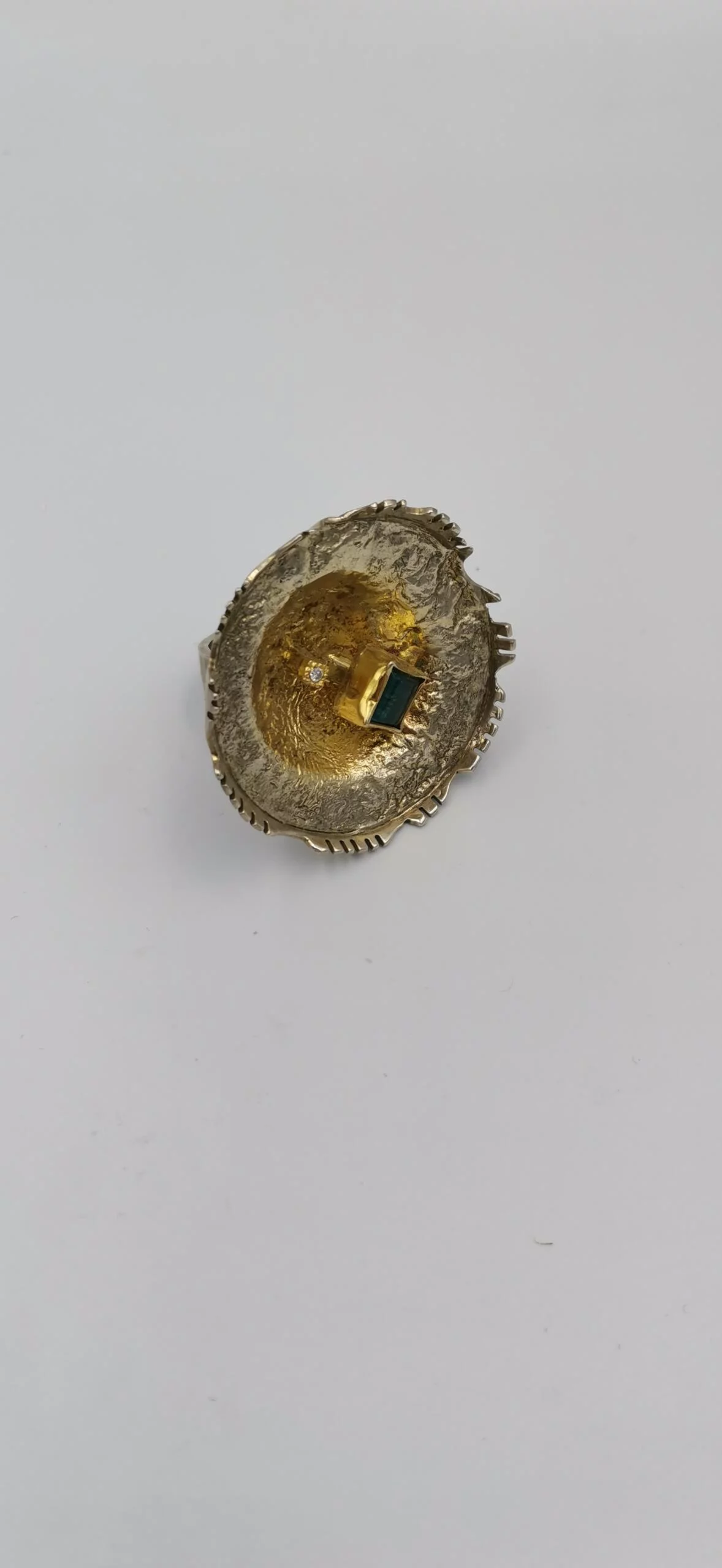 SG086 / Gold K18 and silver tourmaline,brilliant ring - Image 6