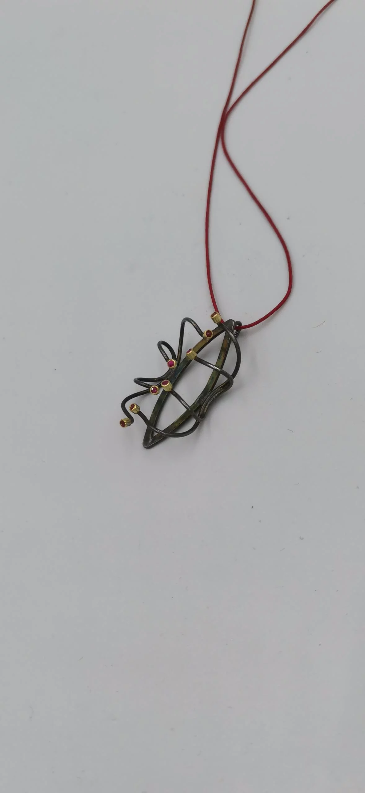 SG108 / Gold K18 and silver ruby pendant - Image 2