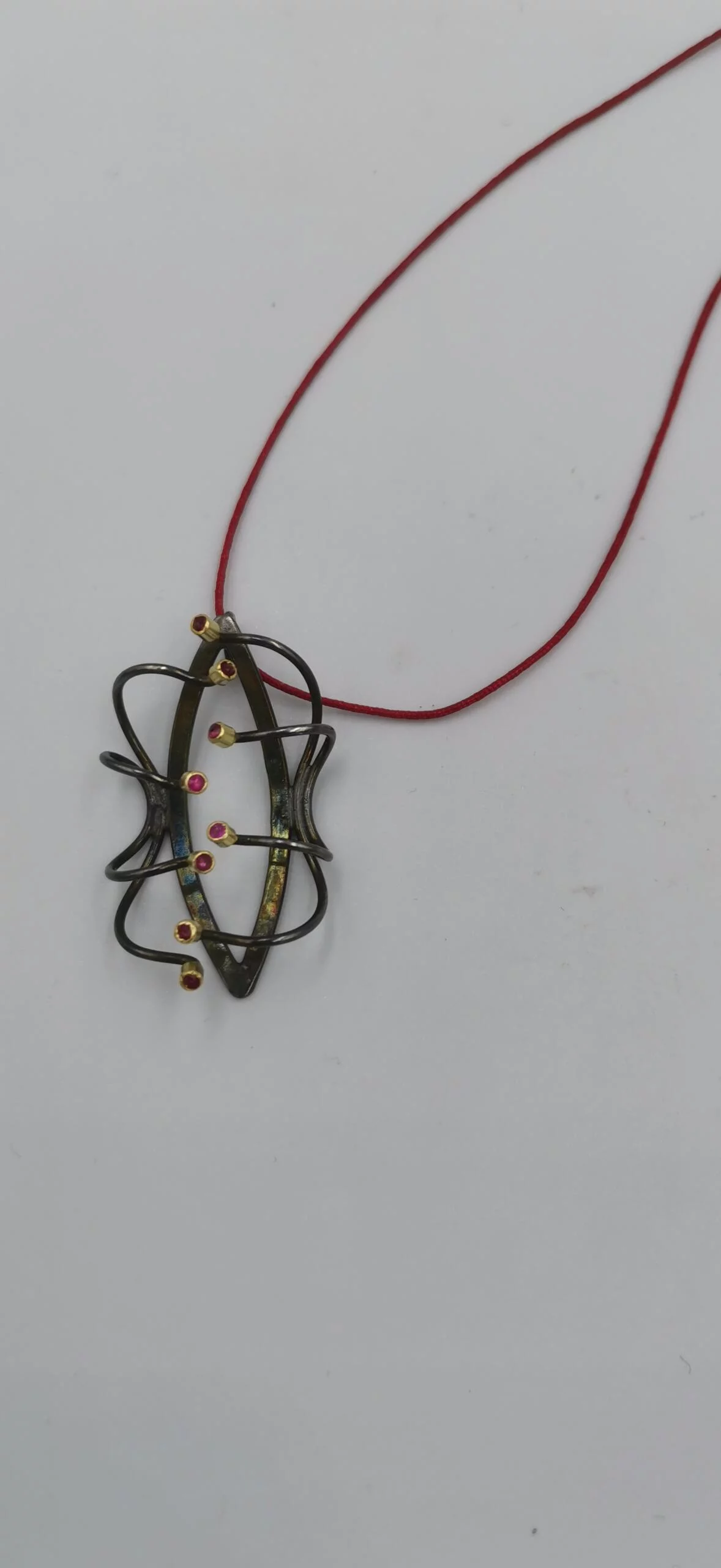 SG108 / Gold K18 and silver ruby pendant - Image 3
