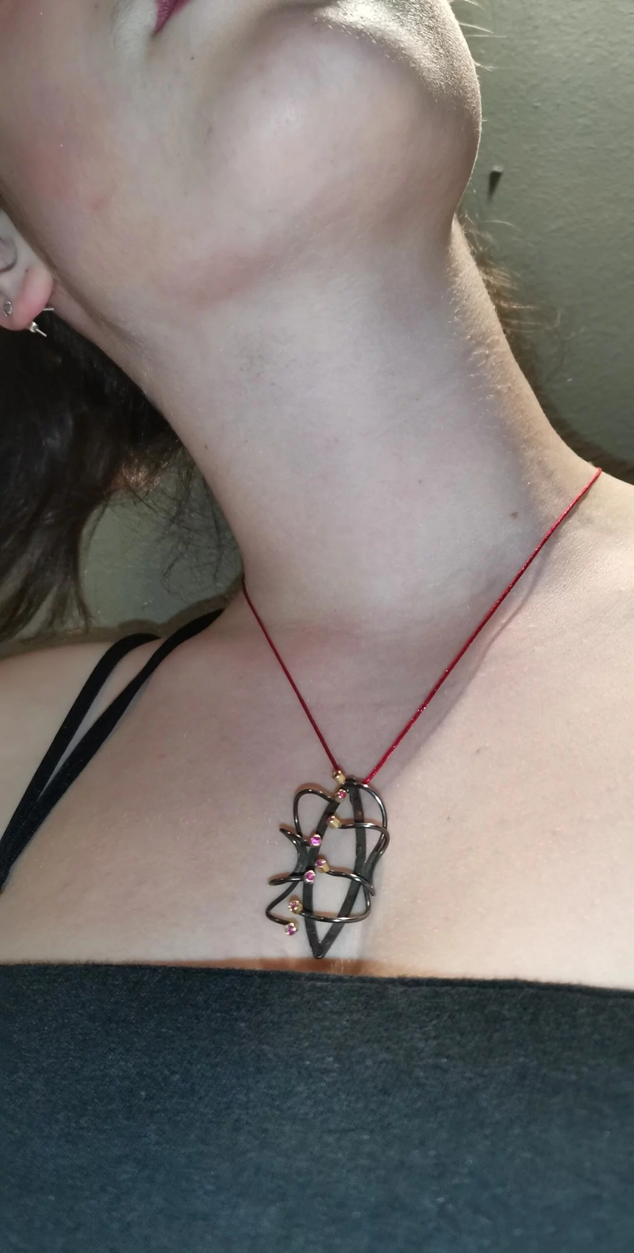 SG108 / Gold K18 and silver ruby pendant - Image 1