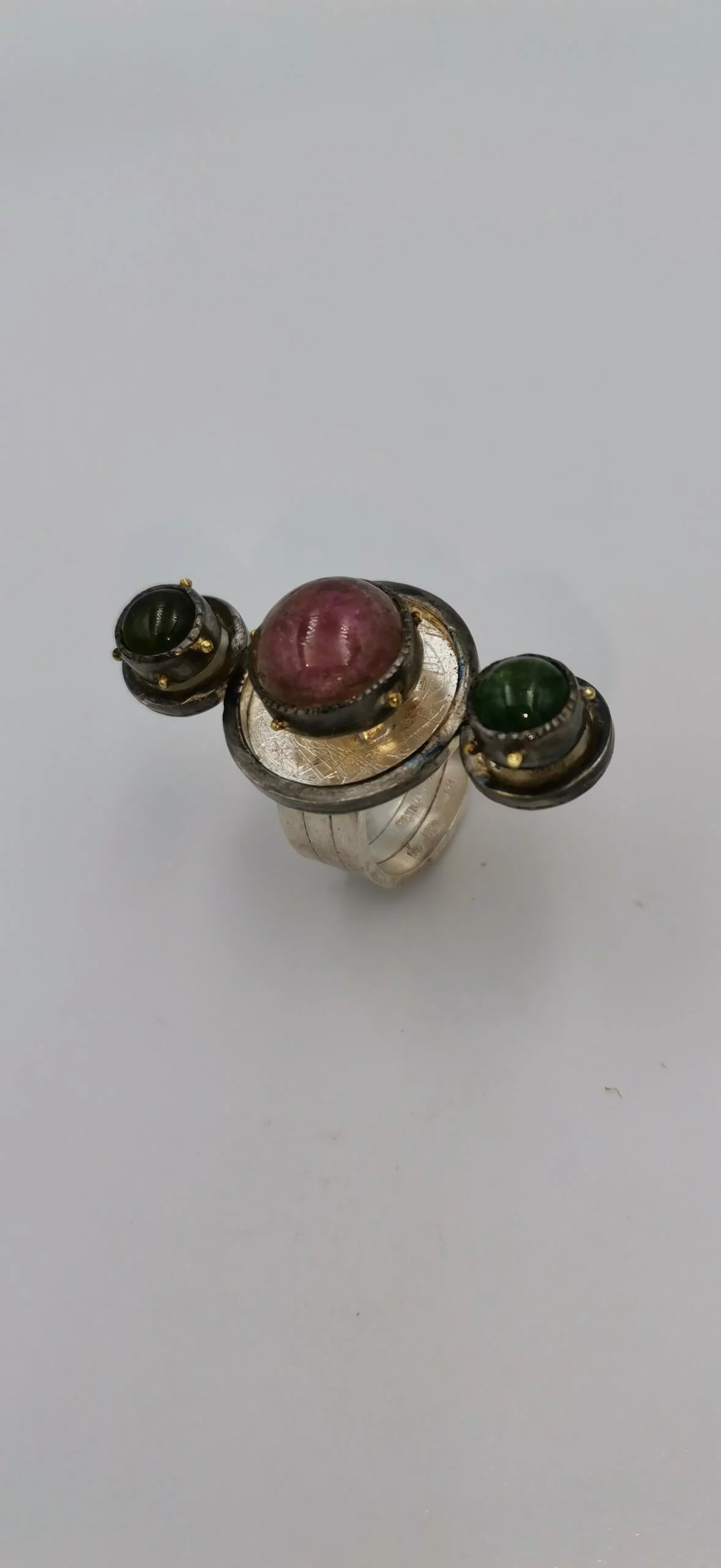 SG129 / Gold K18 and silver tourmaline ring - Image 2