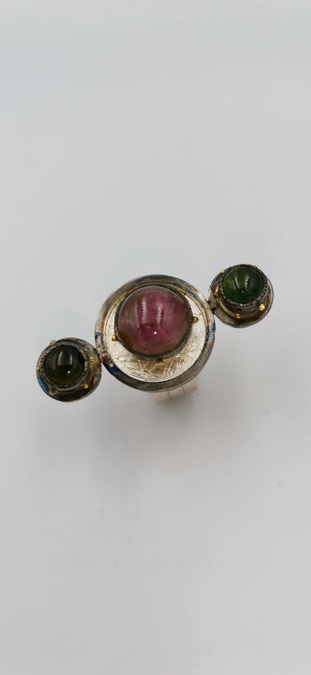 SG129 / Gold K18 and silver tourmaline ring - Image 6
