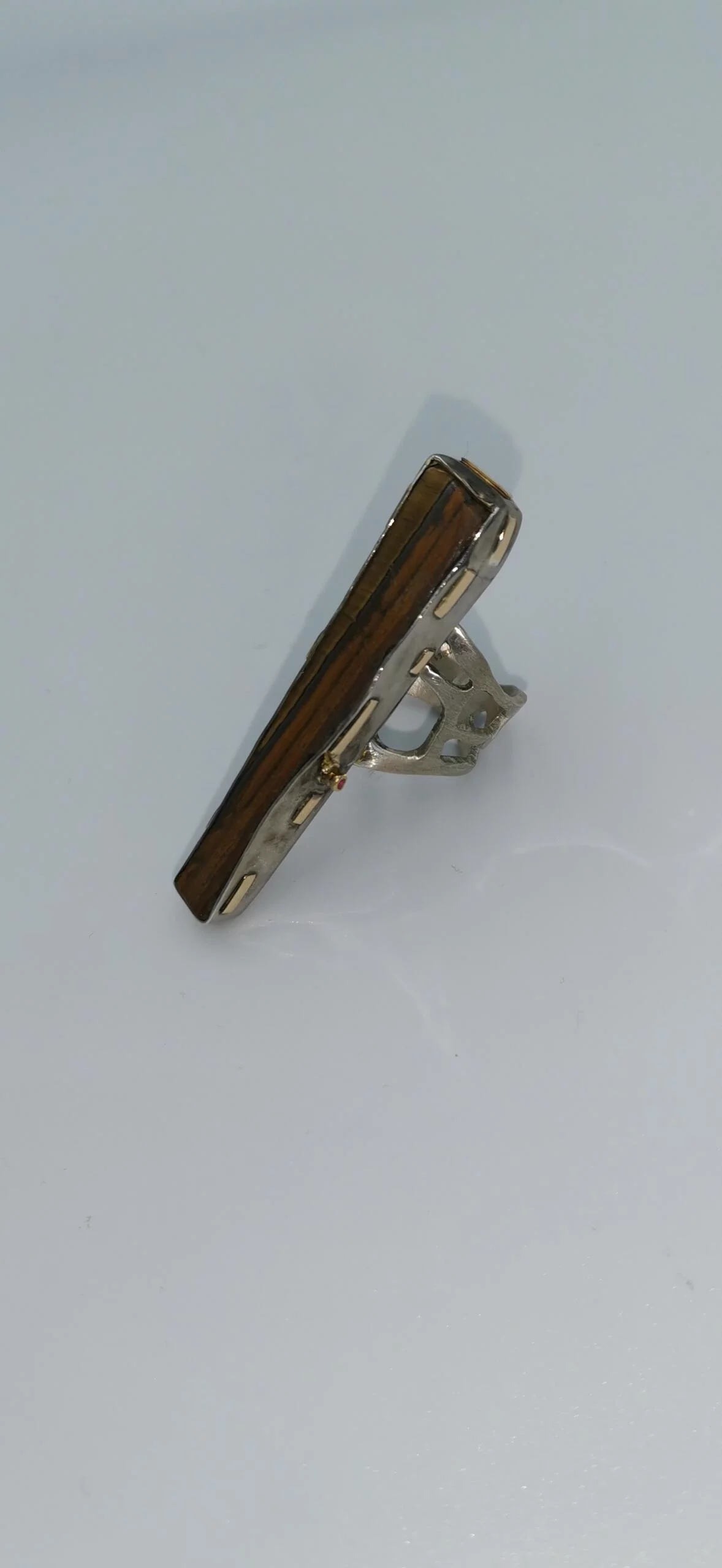SG210 / Gold K18 and silver Tigers eye ring - Image 2