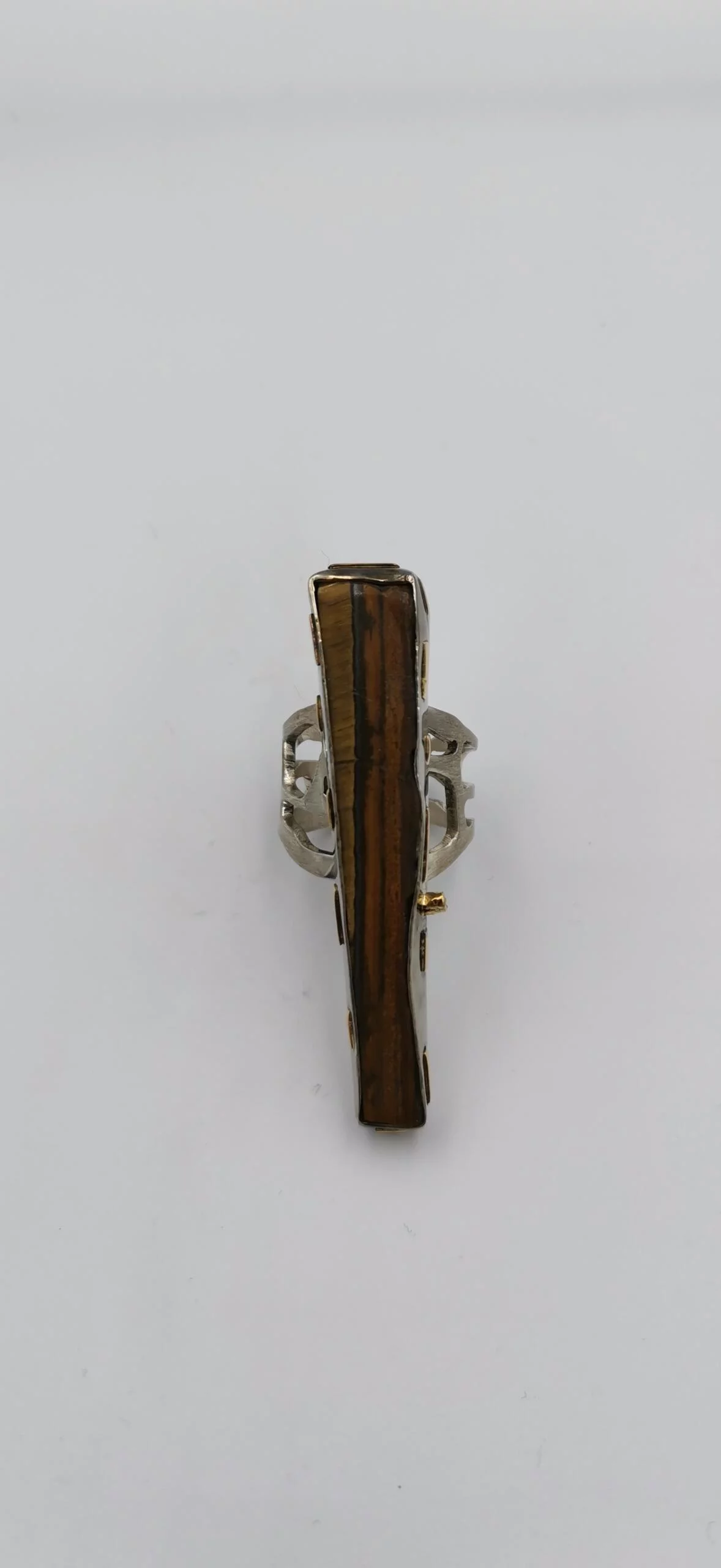 SG210 / Gold K18 and silver Tigers eye ring - Image 3