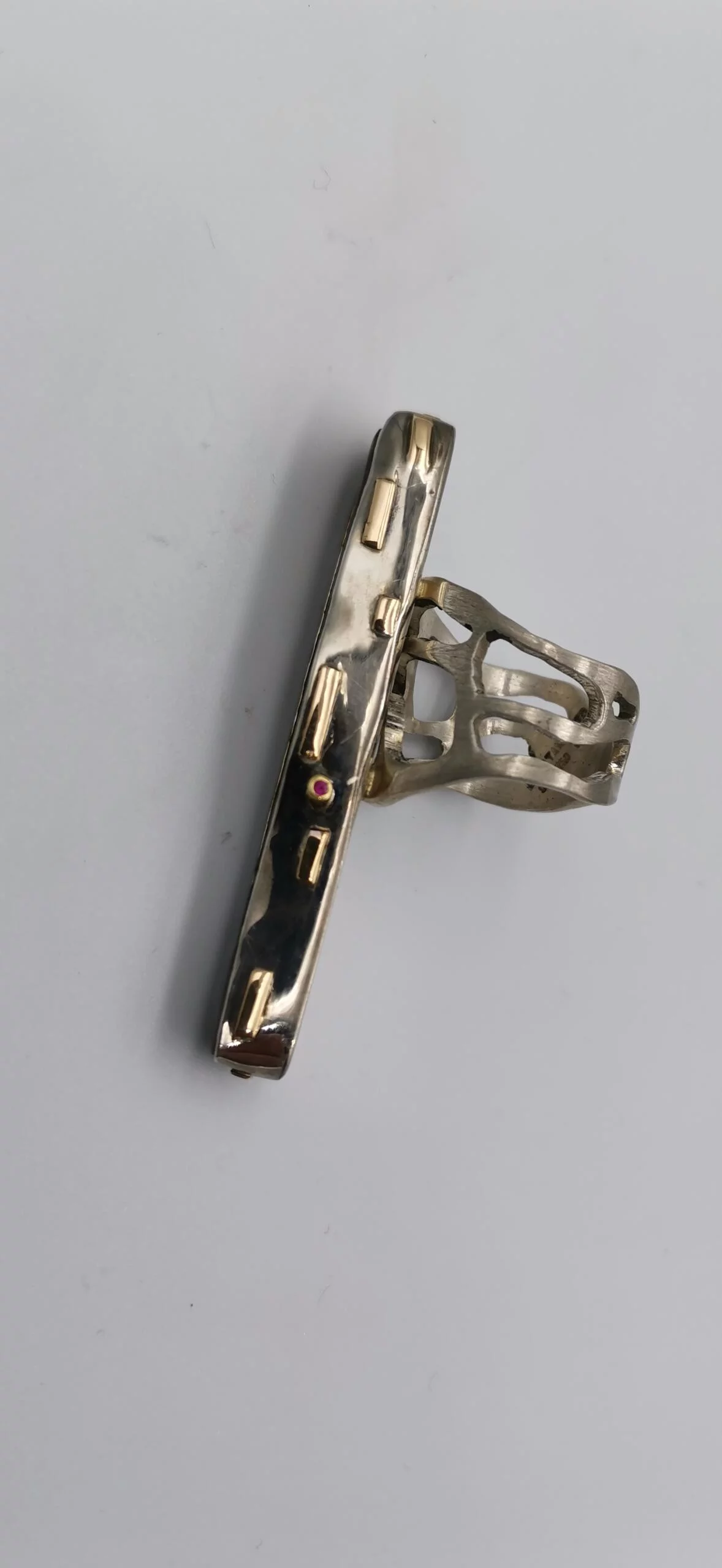 SG210 / Gold K18 and silver Tigers eye ring - Image 4