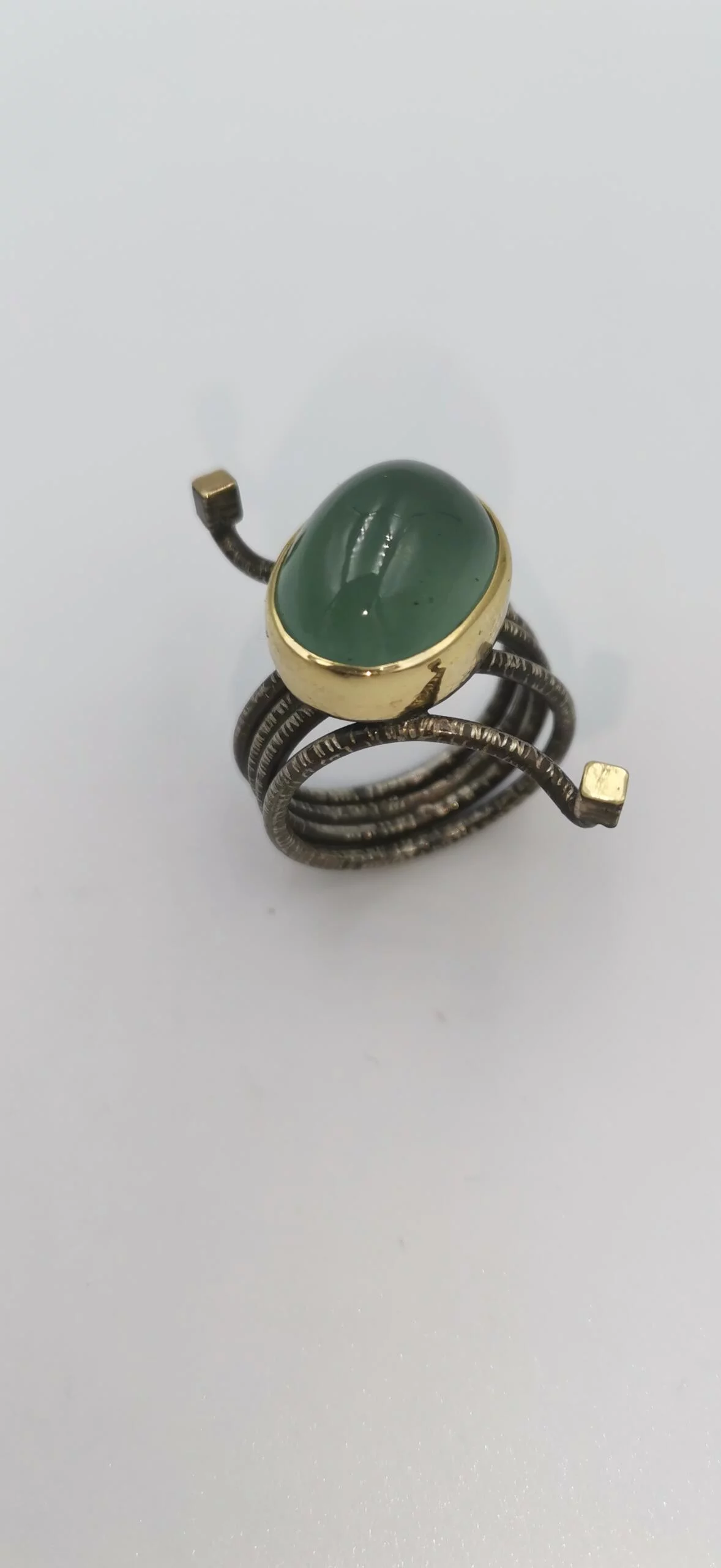 SG220 / Gold K18 and silver aqua marine ring - Image 2