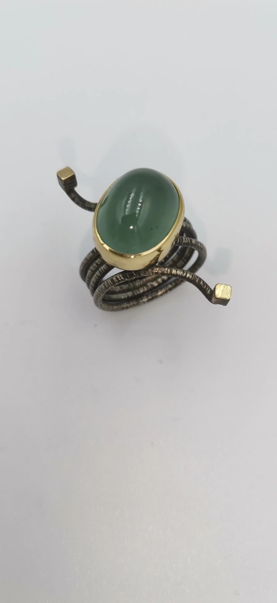 SG220 / Gold K18 and silver aqua marine ring - Image 3