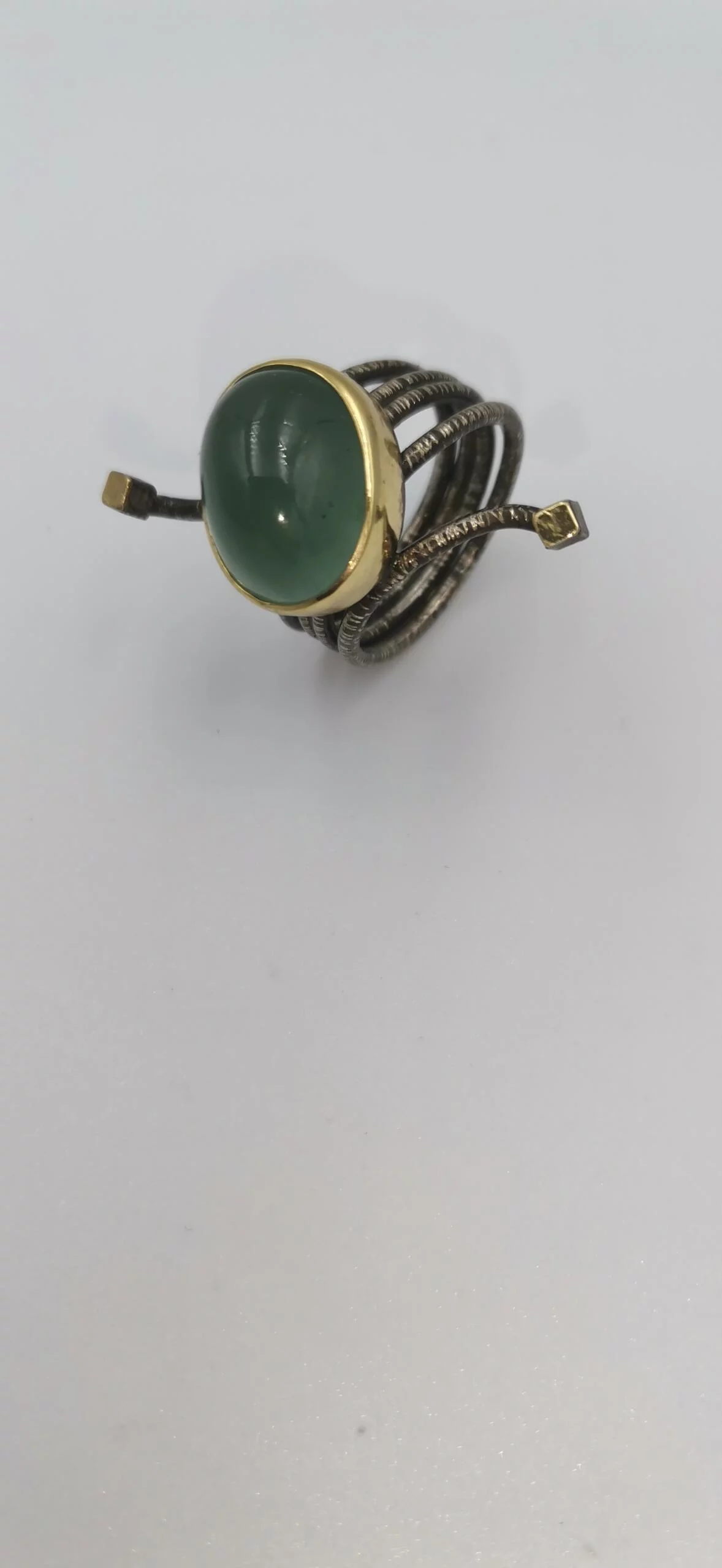 SG220 / Gold K18 and silver aqua marine ring - Image 6