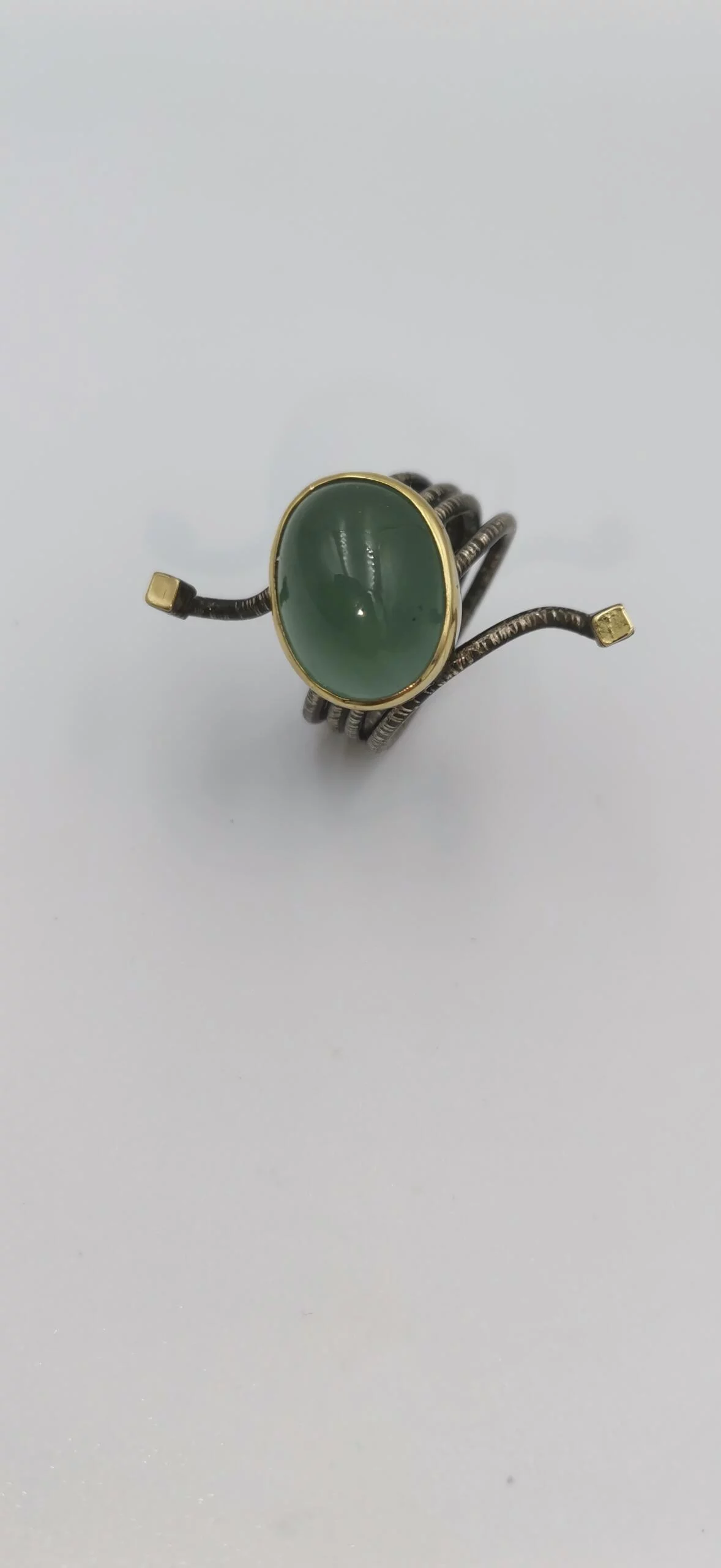 SG220 / Gold K18 and silver aqua marine ring - Image 5