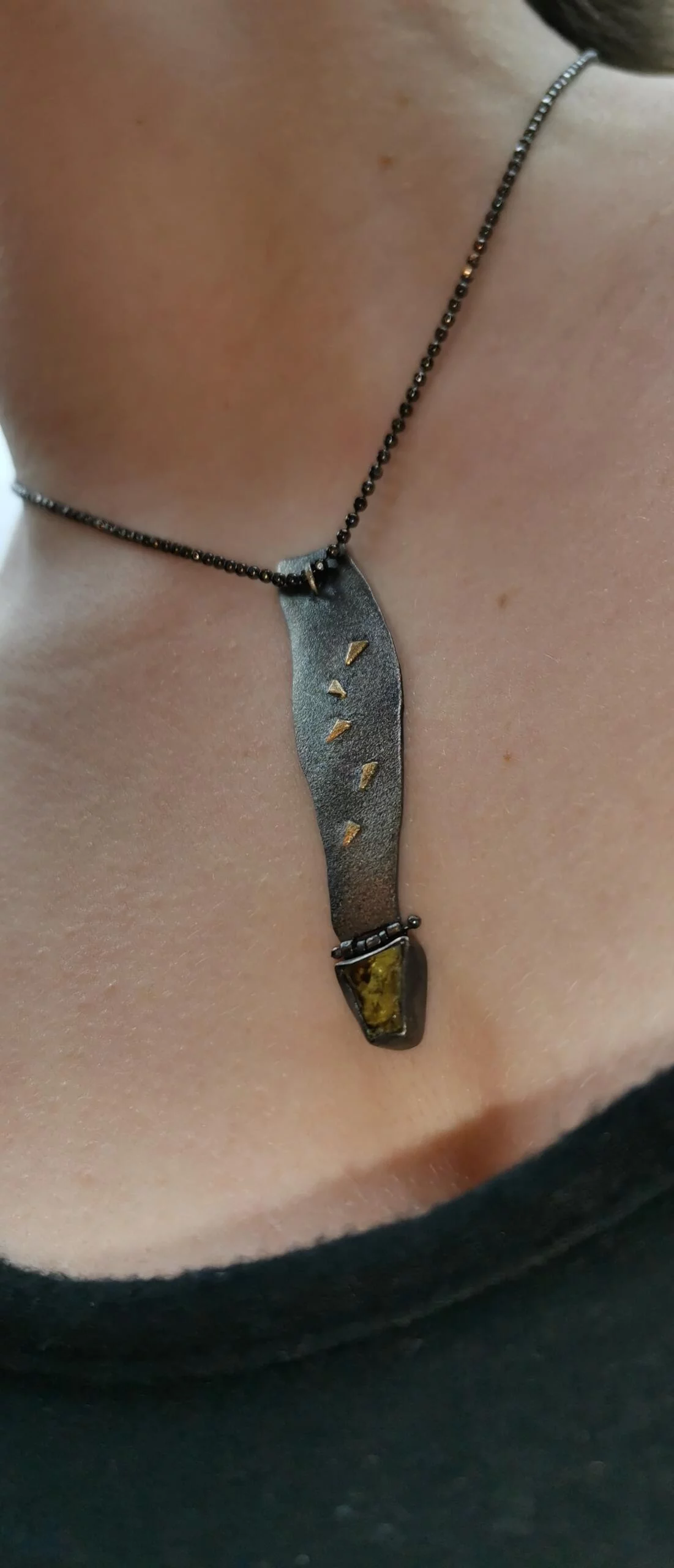 SG255 / Gold K18 and silver tourmaline pendant - Image 3