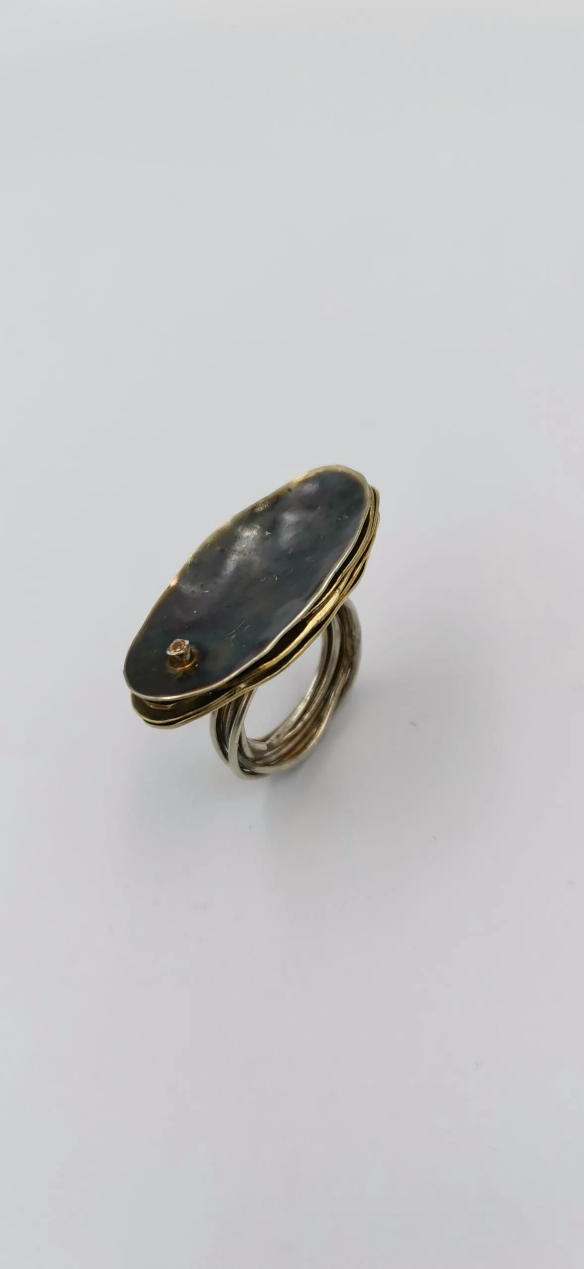 S055 / Silver yellow sapphire ring - Image 1