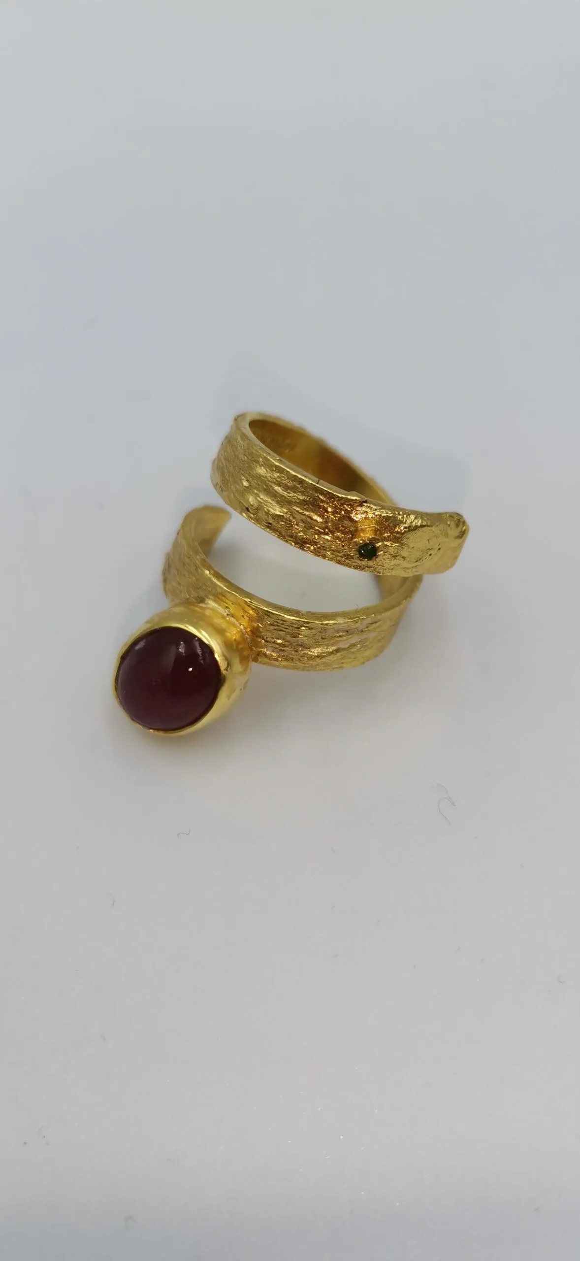 S320 / Silver tourmaline and tsavorite ring - Image 1