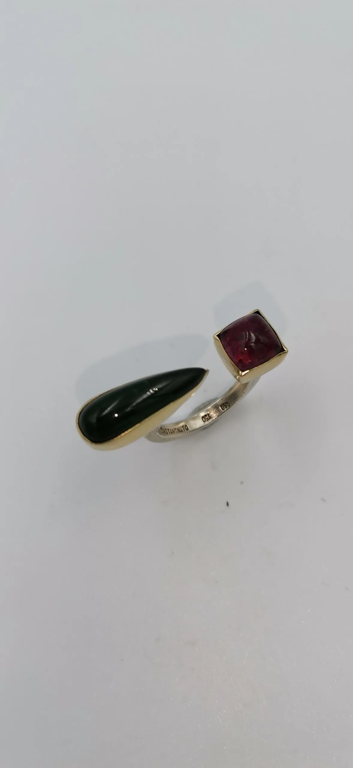 SG006 / Gold K18 and silver tourmalines ring - Image 3