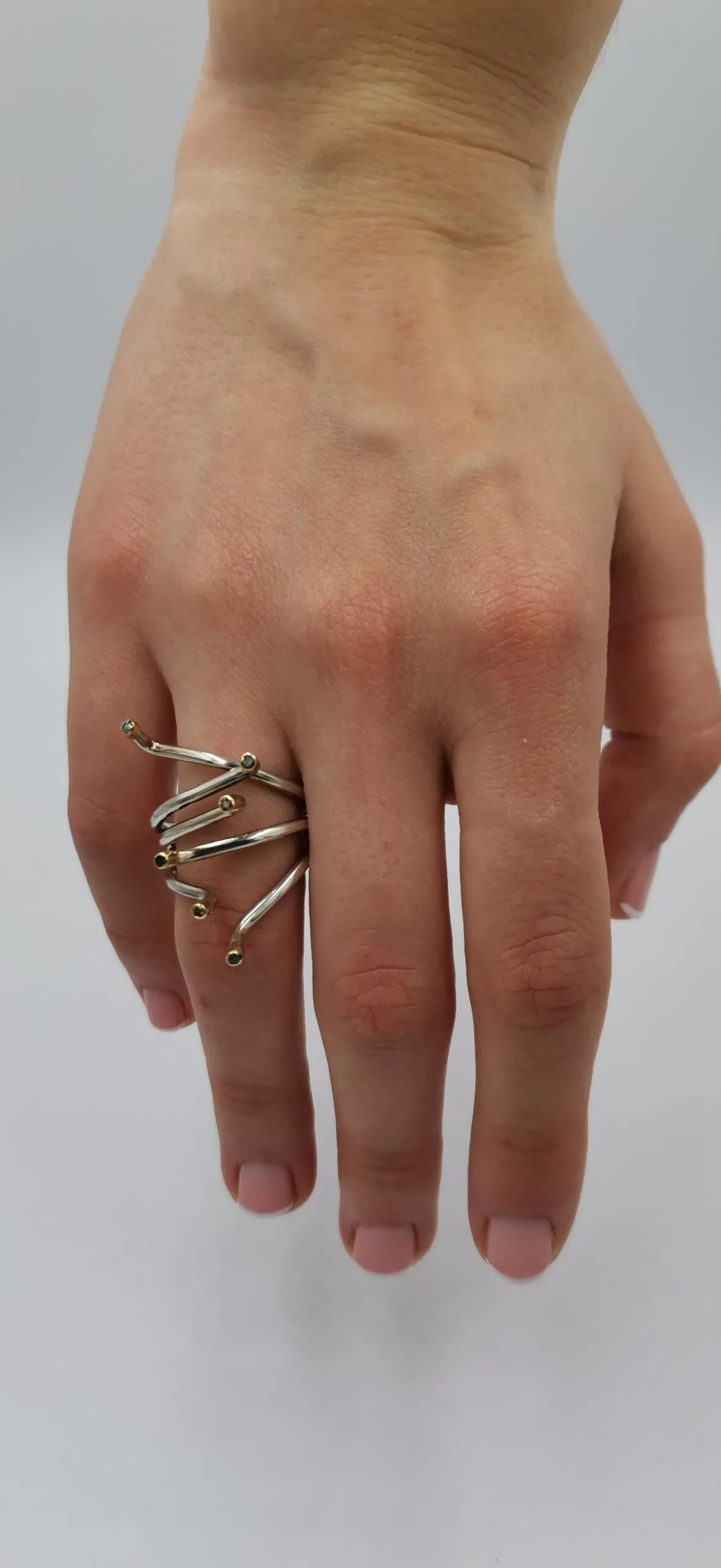 SG070 / Gold K18 and silver brilliant ring - Image 1