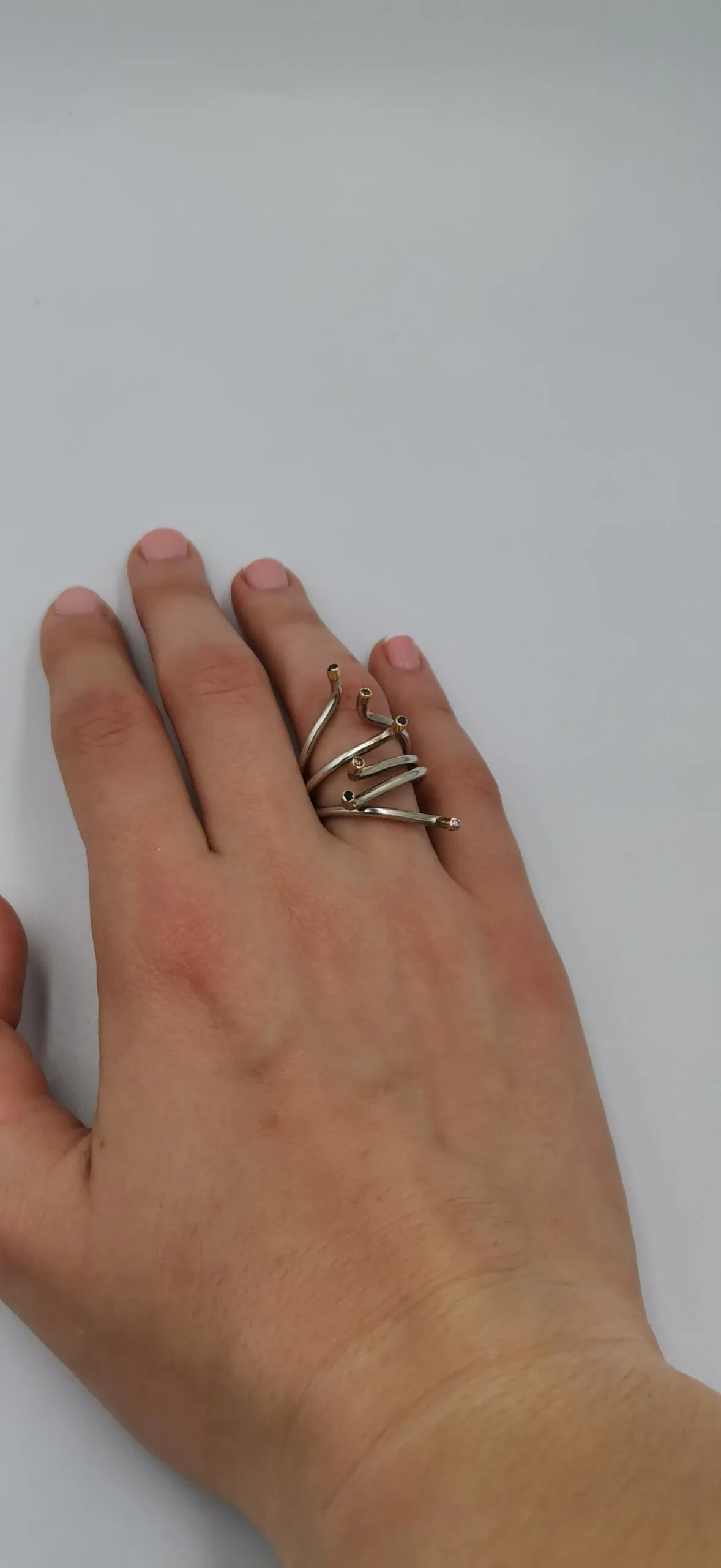 SG070 / Gold K18 and silver brilliant ring - Image 7