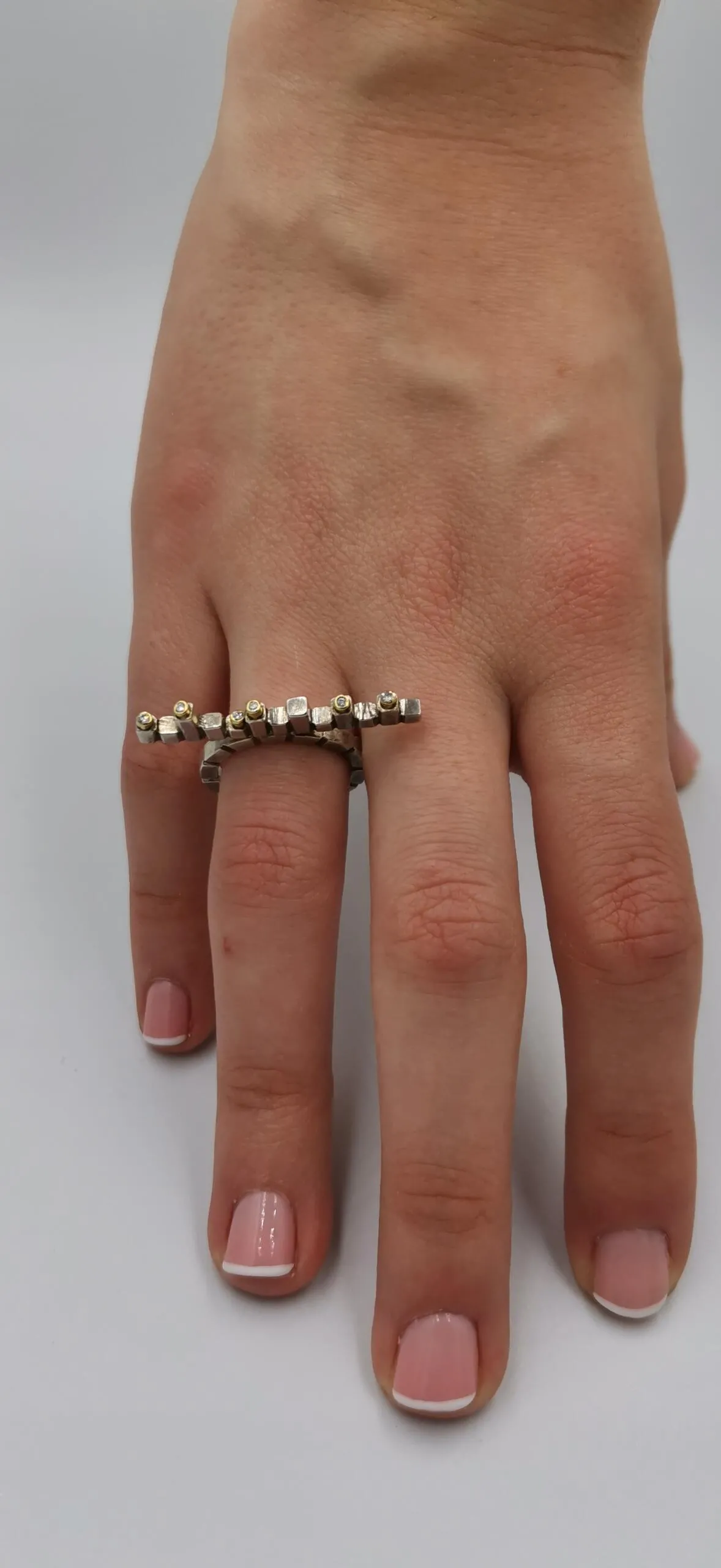 SG096 / Gold K18 and silver brilliant ring - Image 1