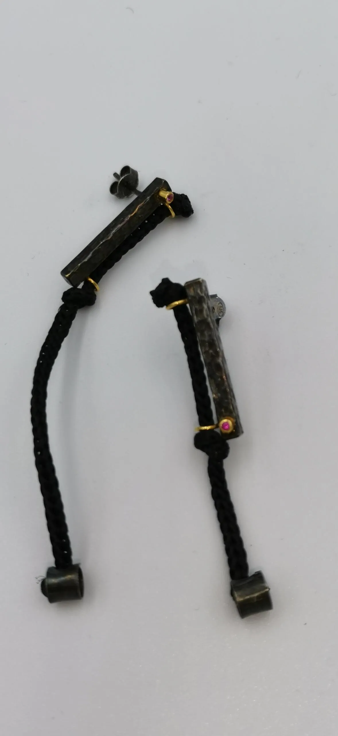 SG115 / Gold K18 and silver rubies earrings - Image 4