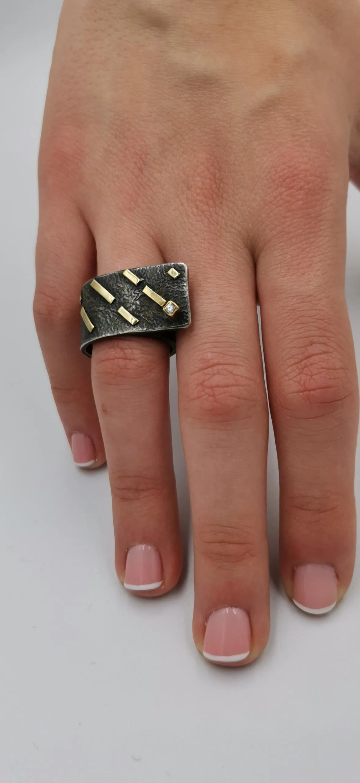SG171 / Gold K18 and silver brilliant ring - Image 1