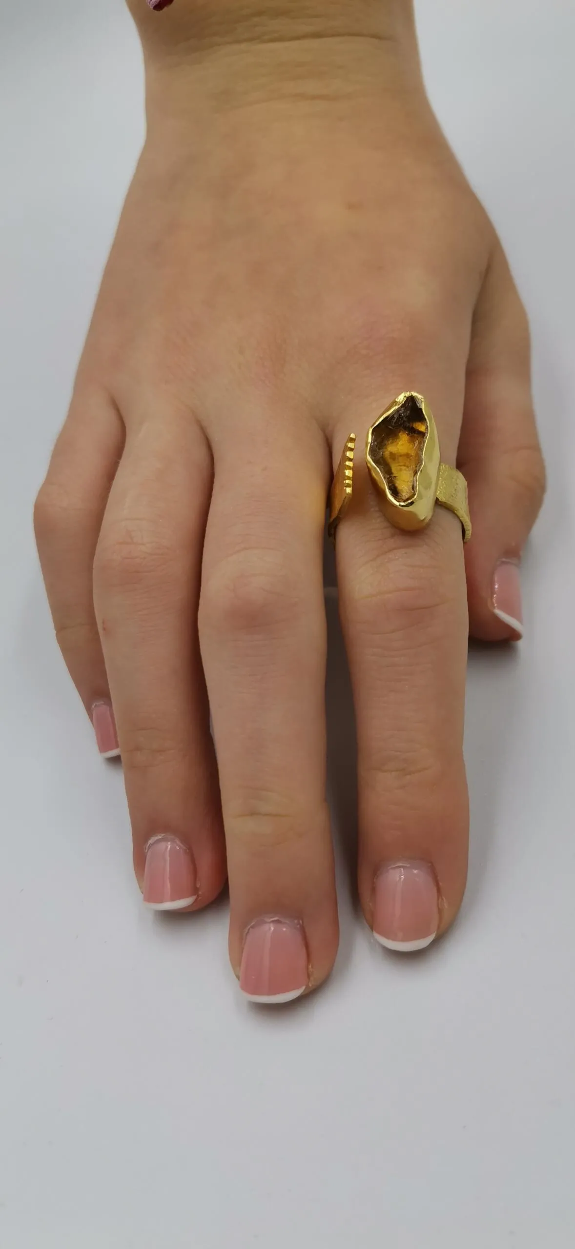 S019 / Silver citrin ring - Image 1