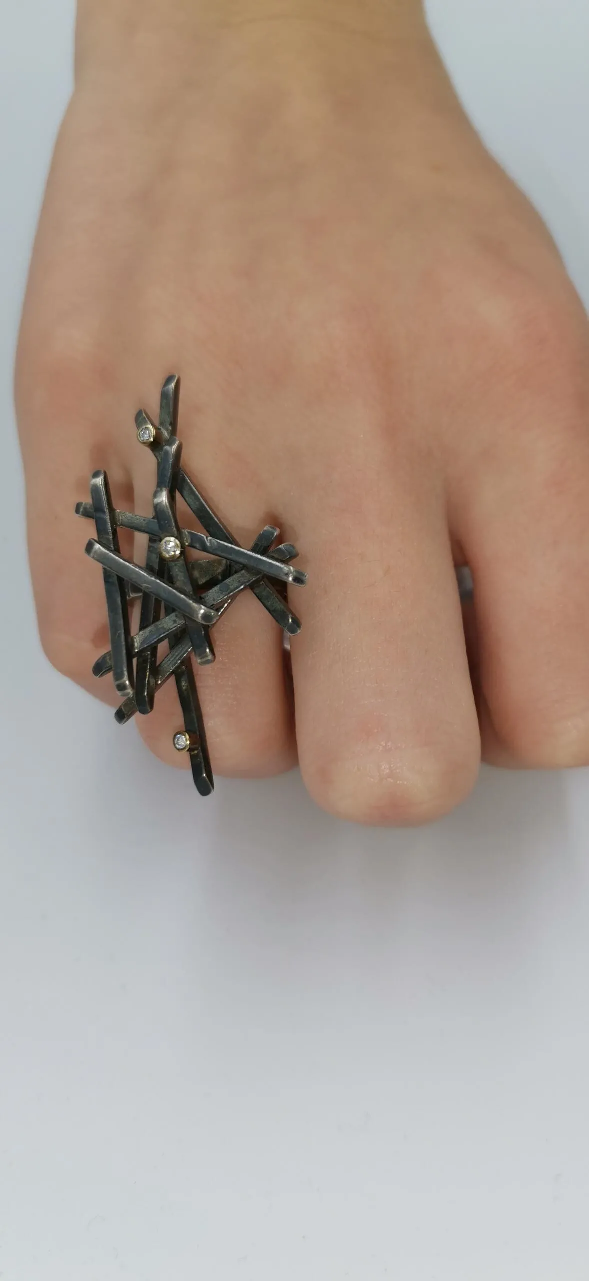 SG030 / Gold K18 and silver brilliant ring - Image 3