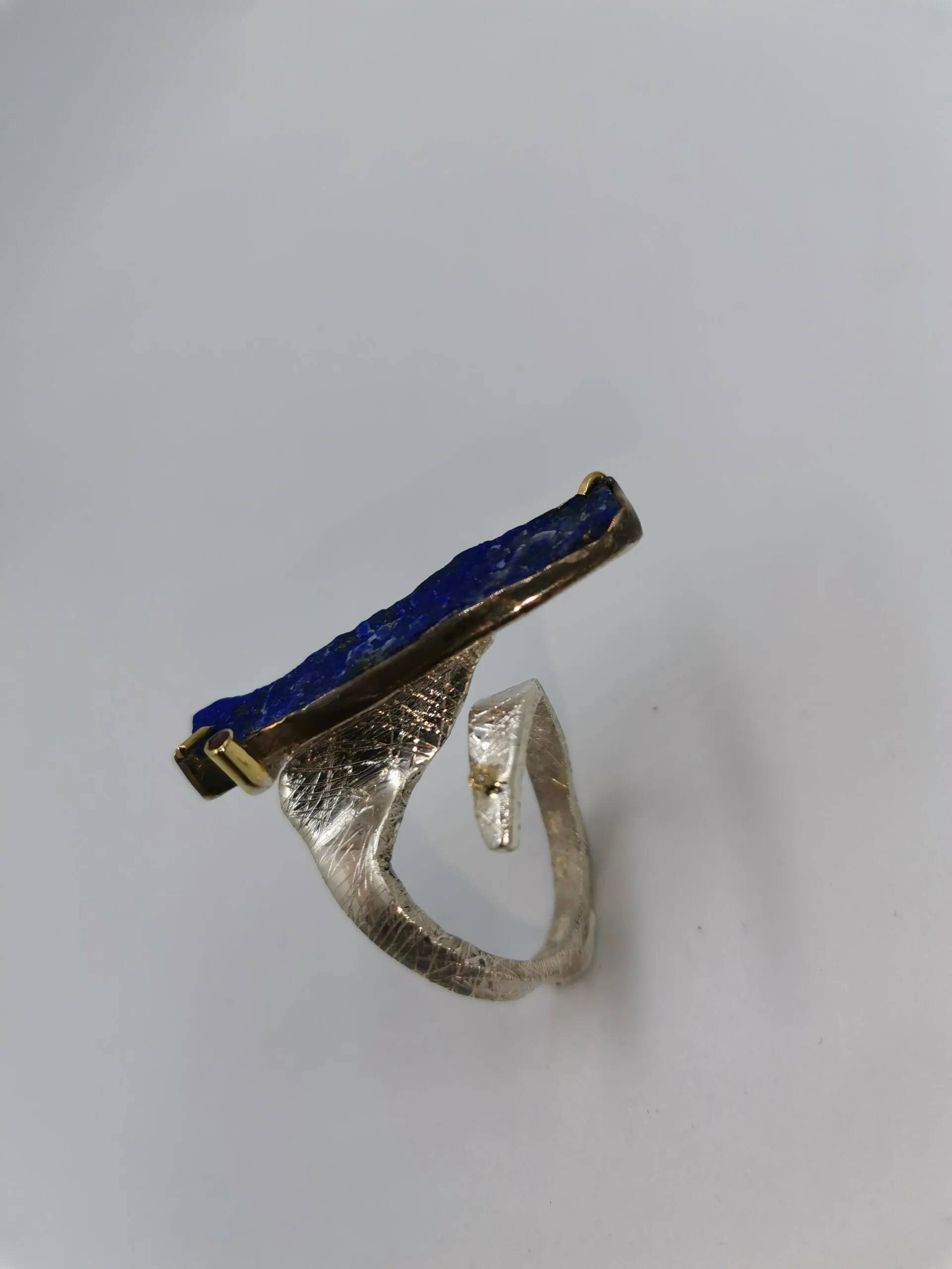 SG276 / Gold K18 and silver lapis lazuli , ruby , brilliant ring - Image 3