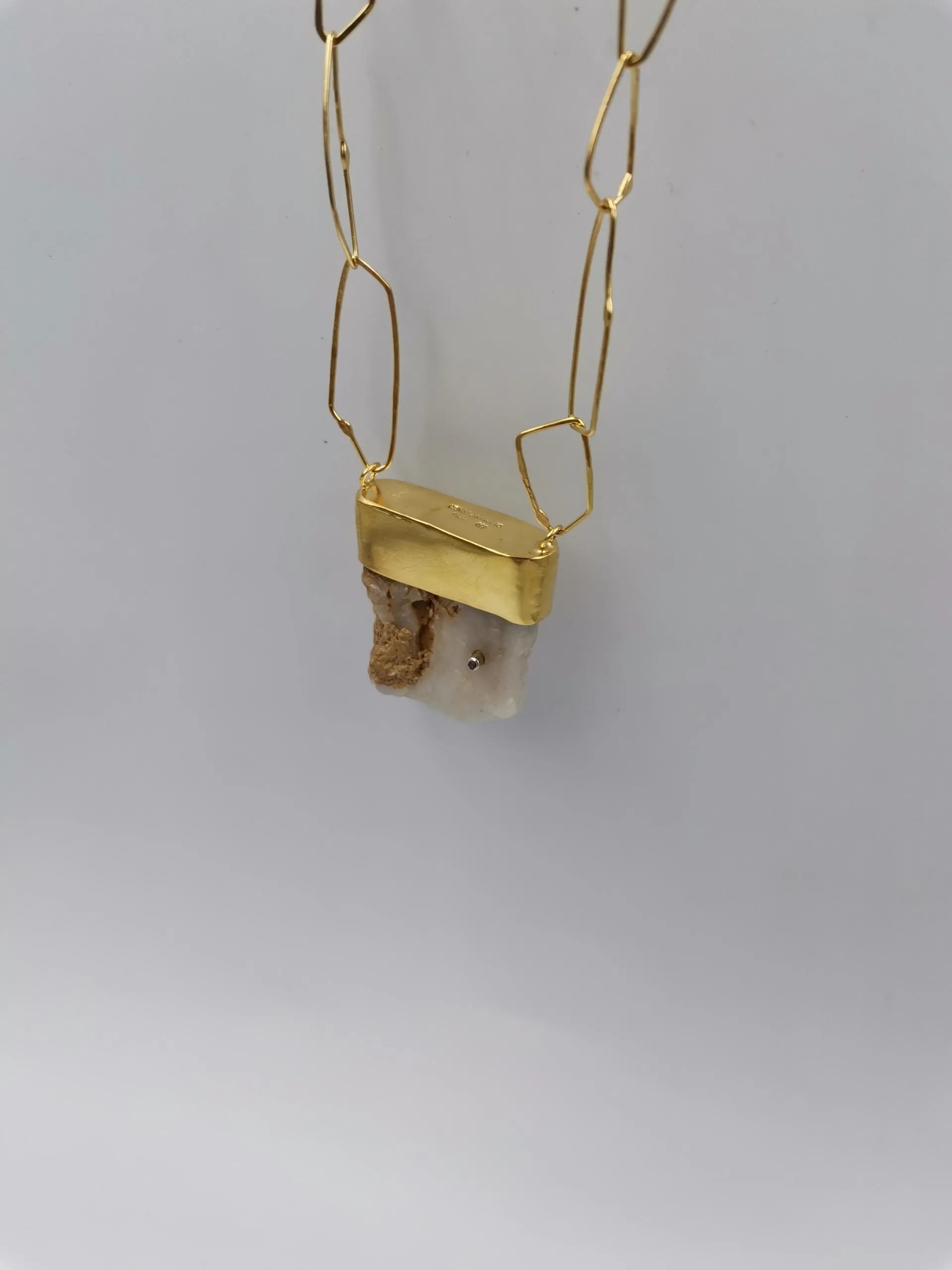 S607 / Silver pubble and ruby necklace - Image 2