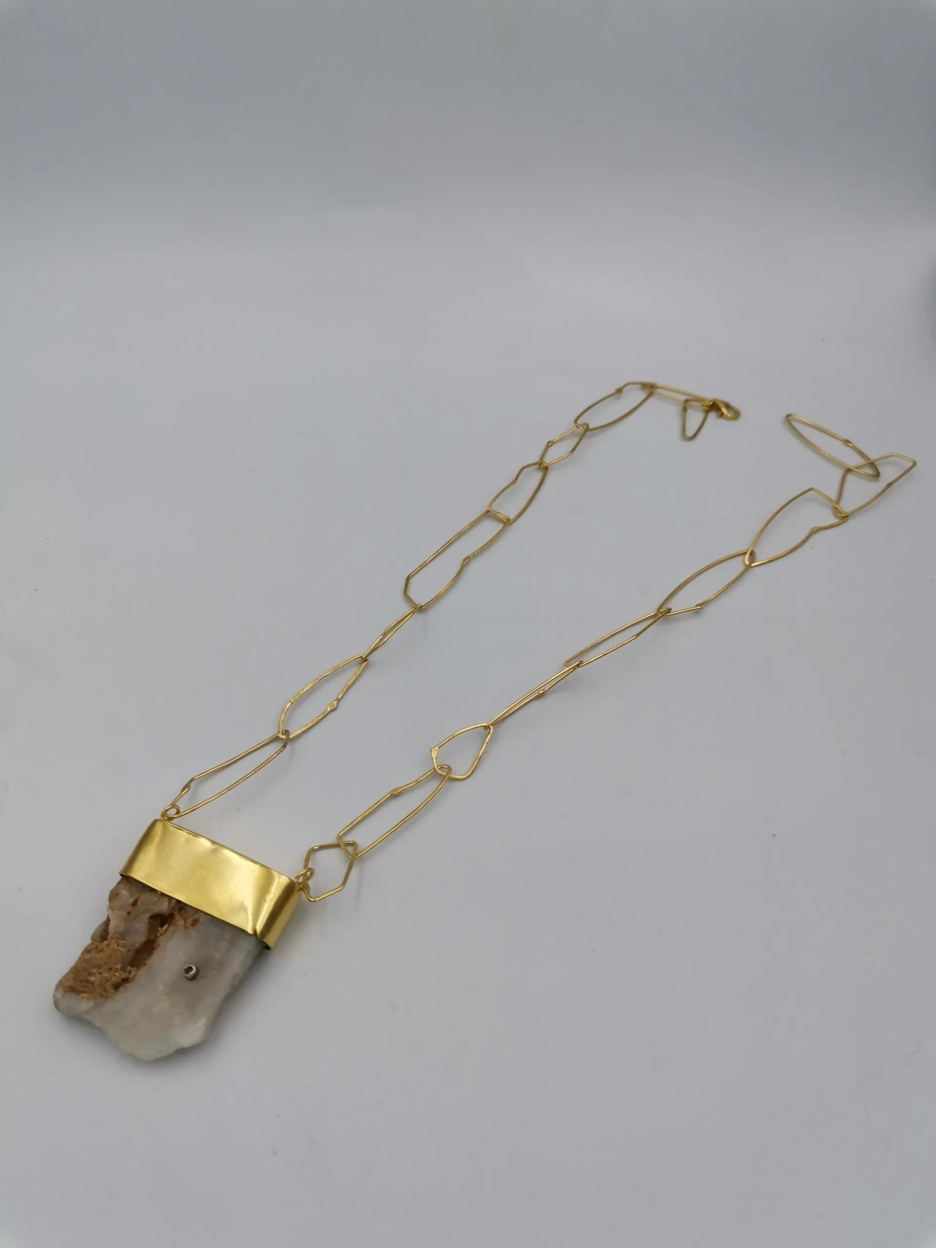 S607 / Silver pubble and ruby necklace - Image 3