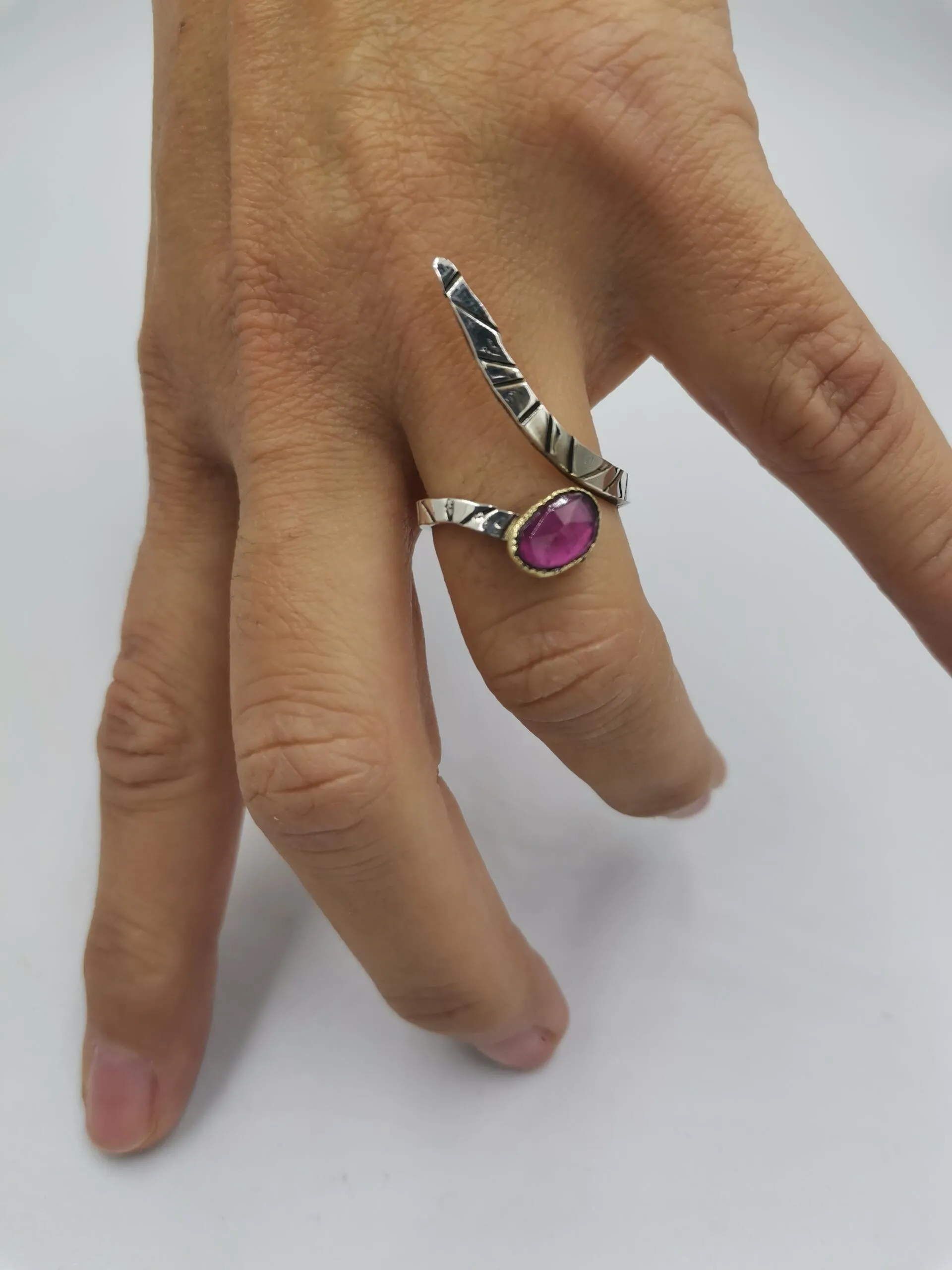 SG279 / Gold K18 and silver tourmaline ring - Image 1