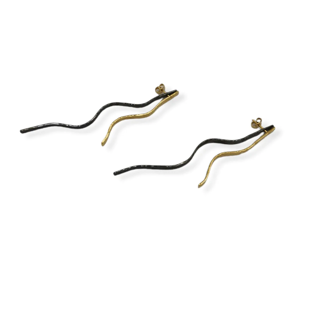 S660 / Silver hummered earrings - Image 1