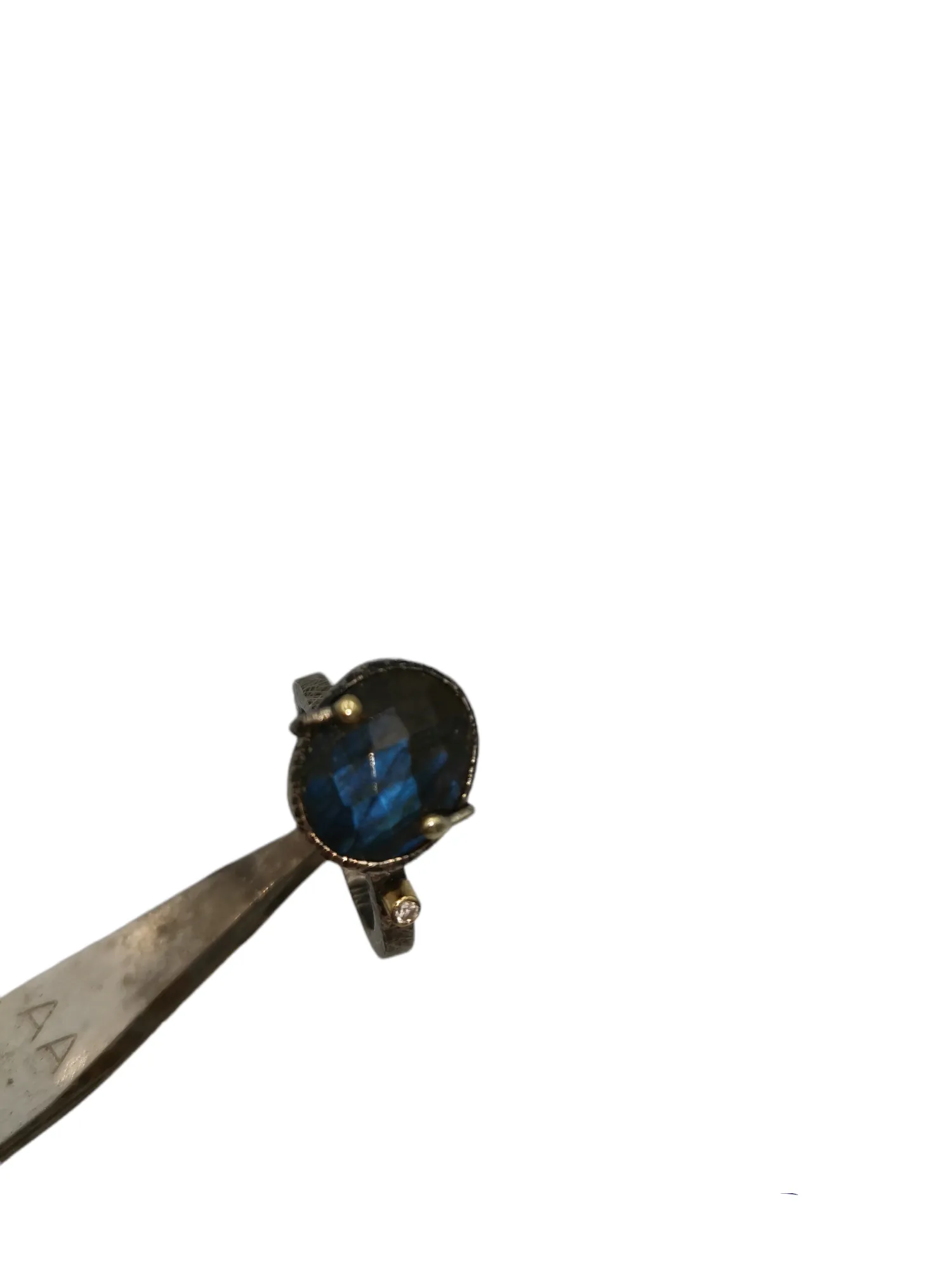 SG306 / Gold K18 and silver labradorite ,brilliant ring - Image 5