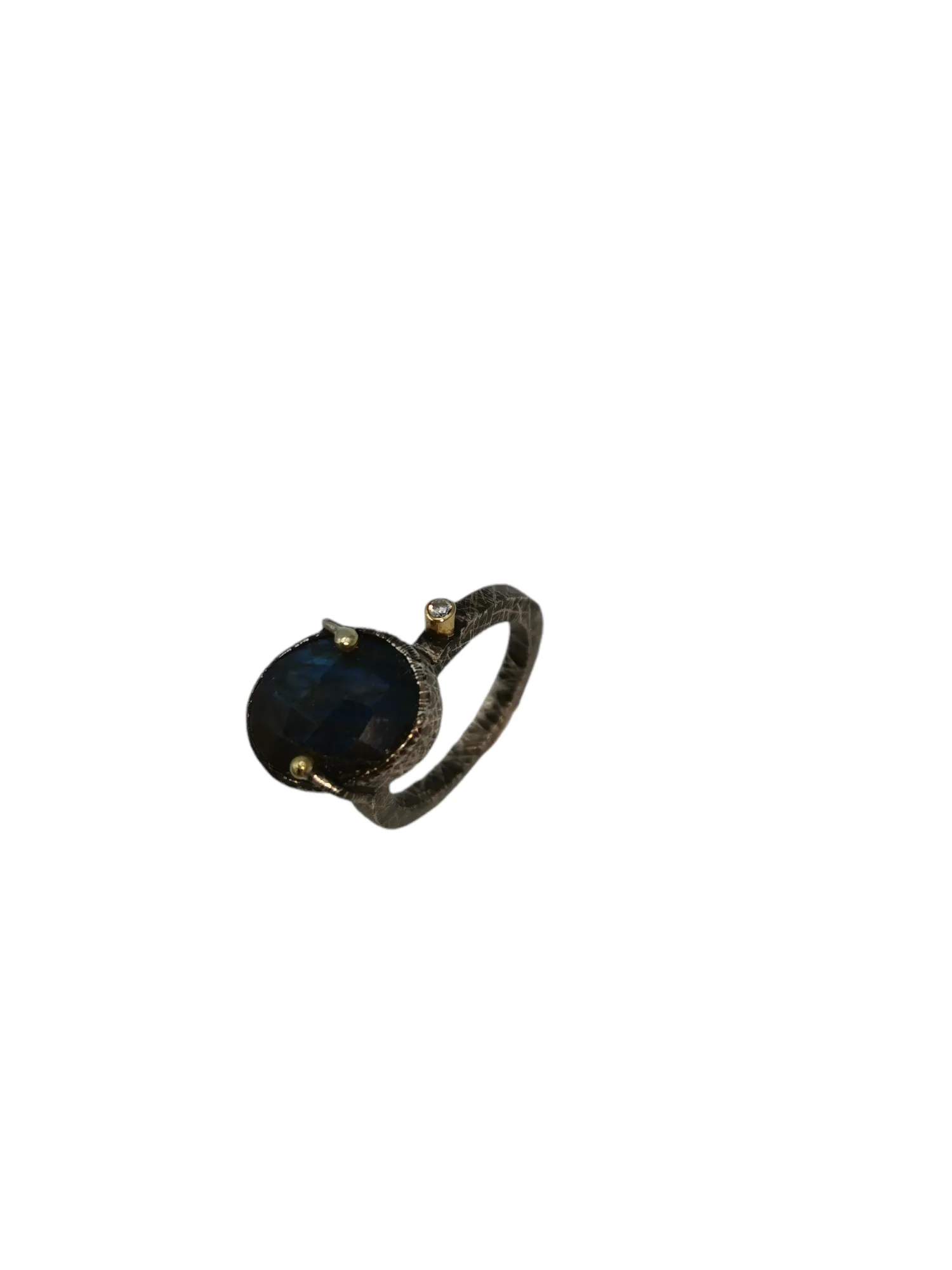 SG306 / Gold K18 and silver labradorite ,brilliant ring - Image 6