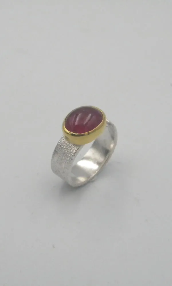 S738 / Silver tourmaline ring