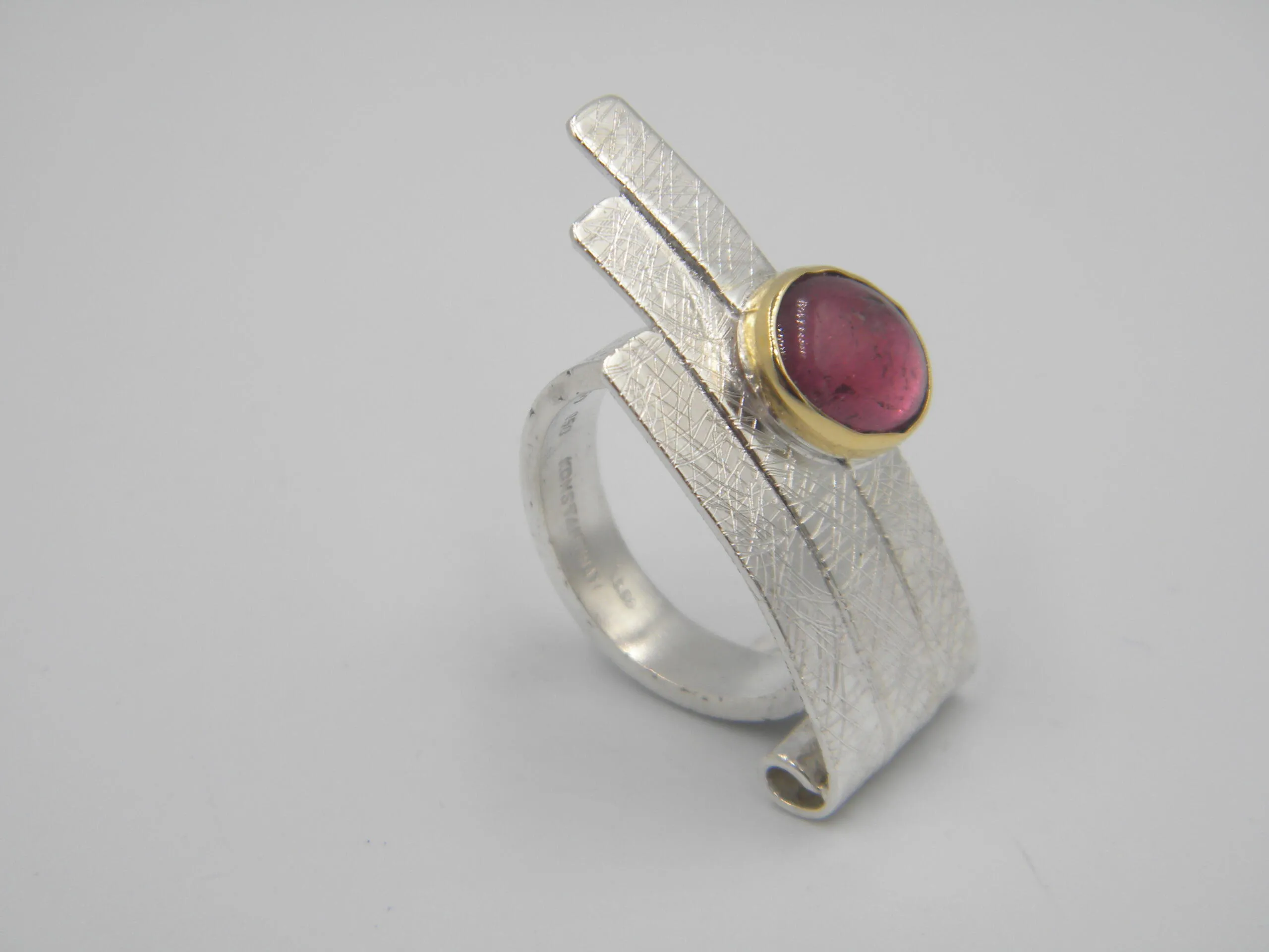 SG339 / Gold K18 and silver tourmaline ring - Image 1
