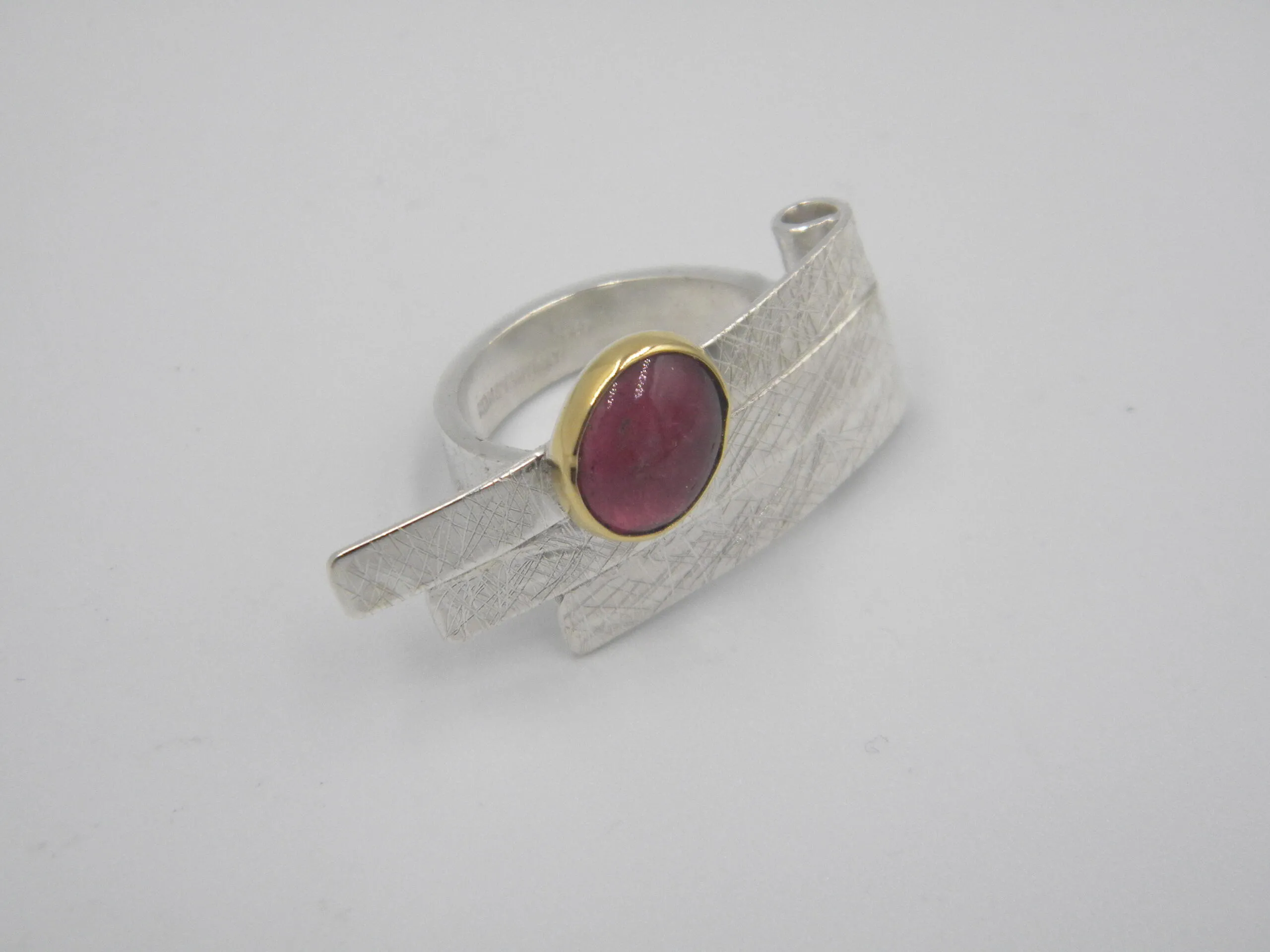 SG339 / Gold K18 and silver tourmaline ring - Image 4