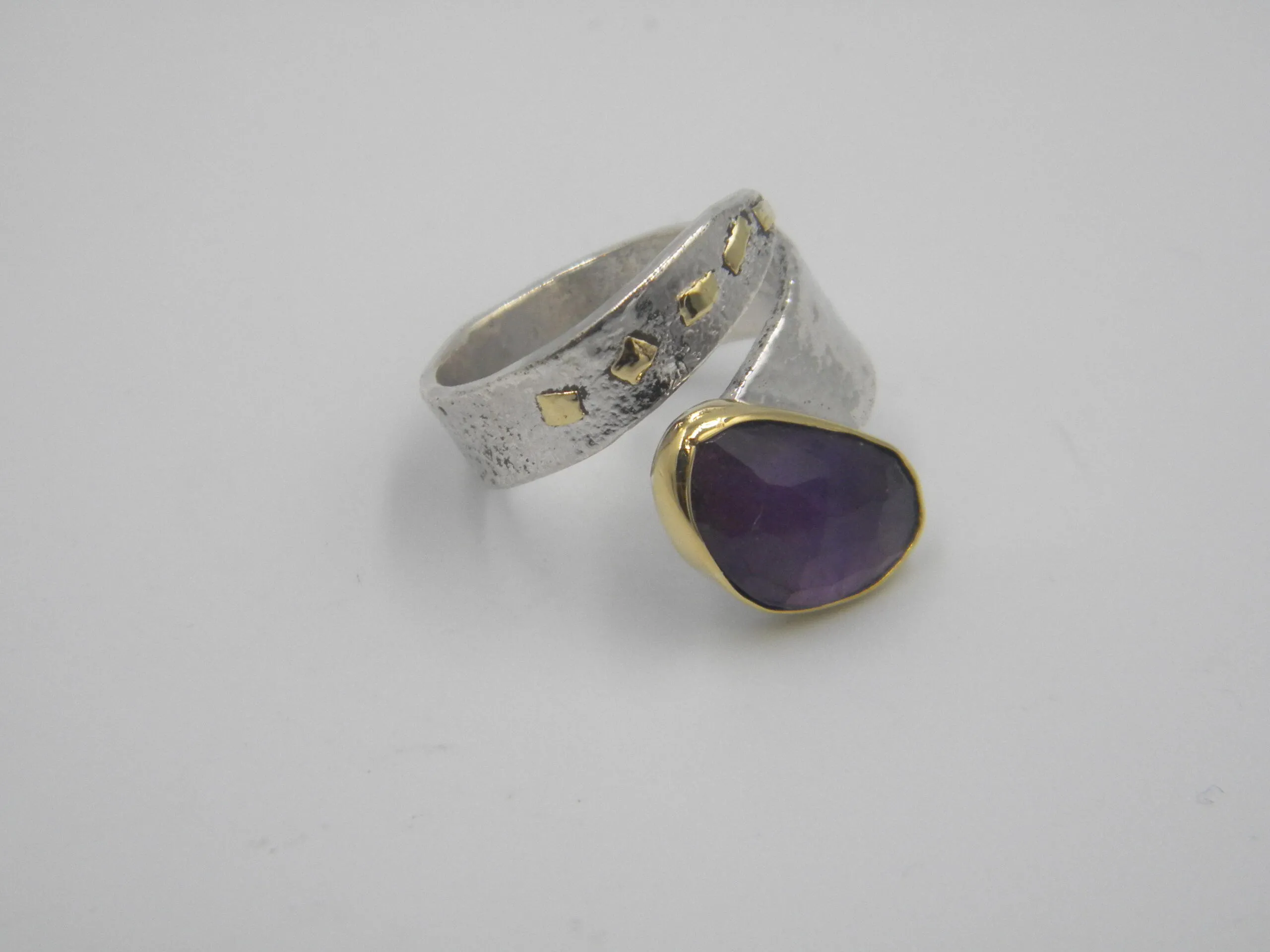 SG341 / Gold K18 and silver amethyst ring - Image 1