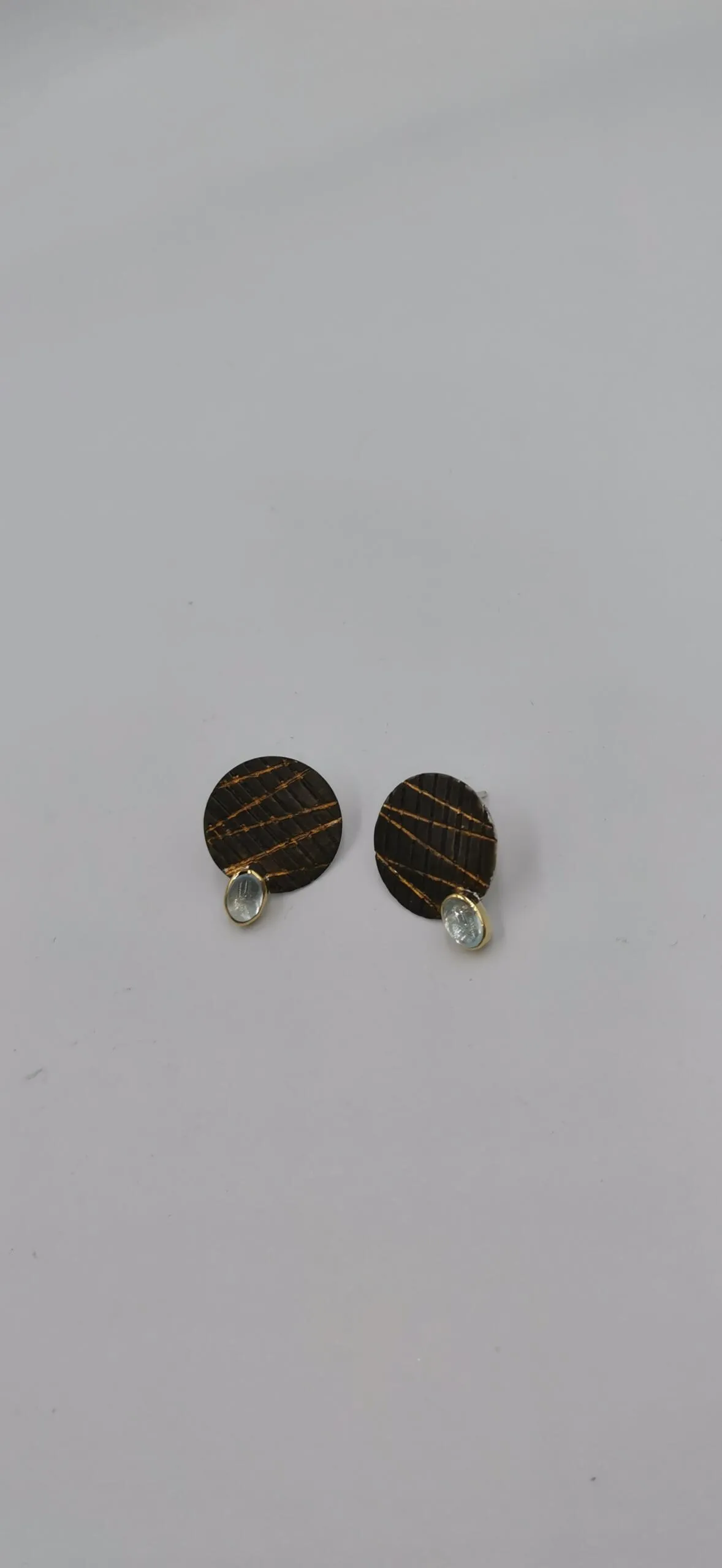 SG356 / Gold K18 and silver aqua marine earrings - Image 5